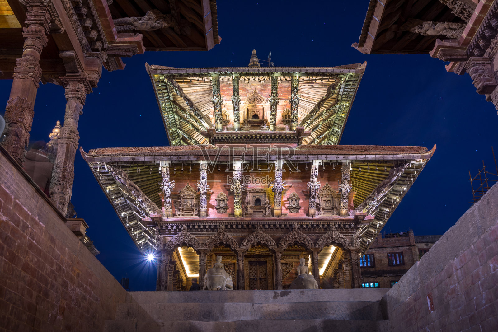 帕坦杜巴广场的神庙照片摄影图片