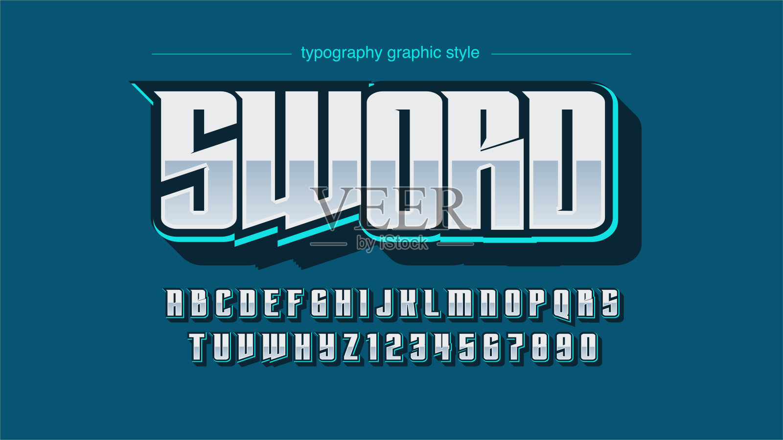 蓝色Chrome未来运动游戏文本效果插画图片素材