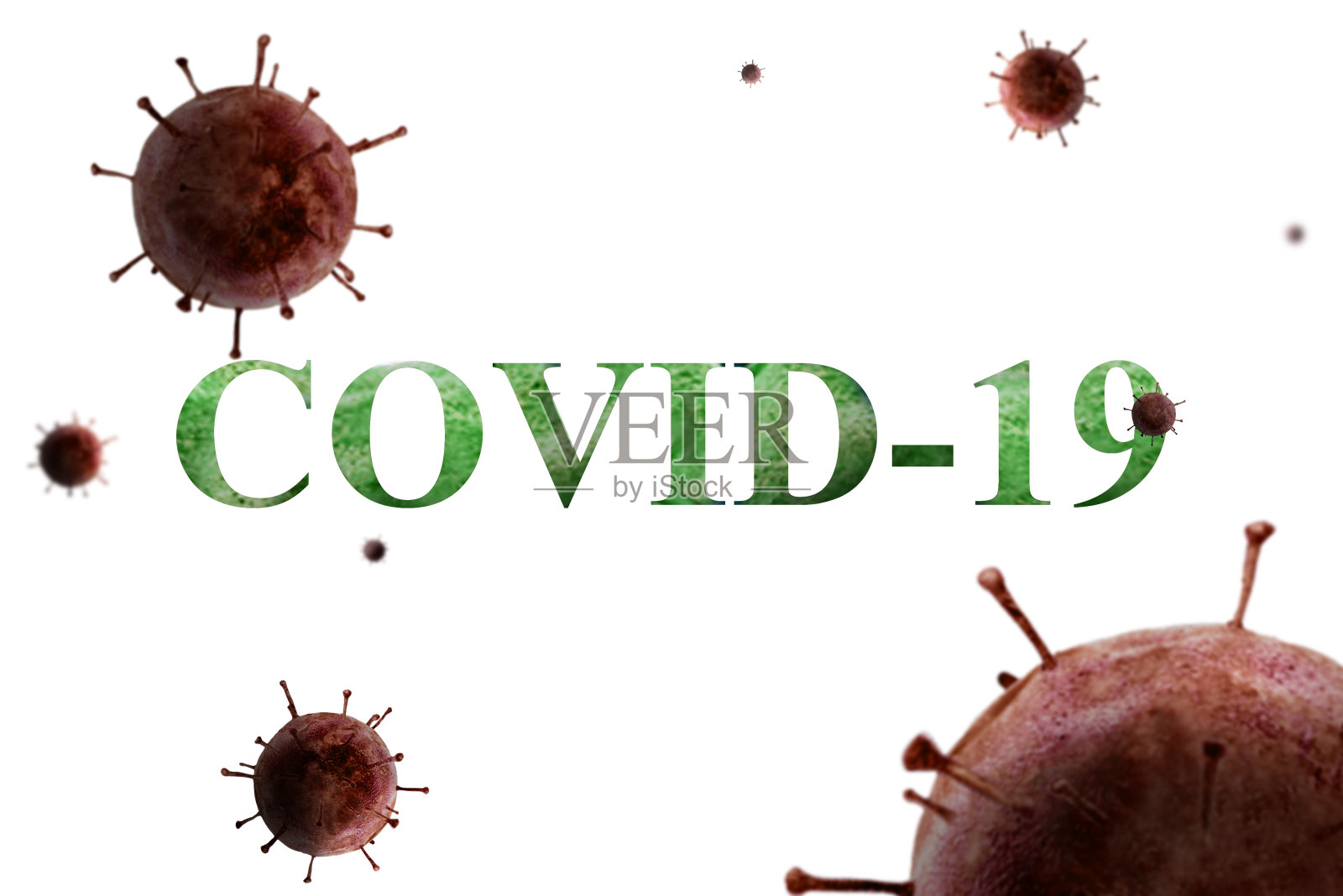 摘要背景以细菌和“COVID-19”一词为整体框架。照片摄影图片