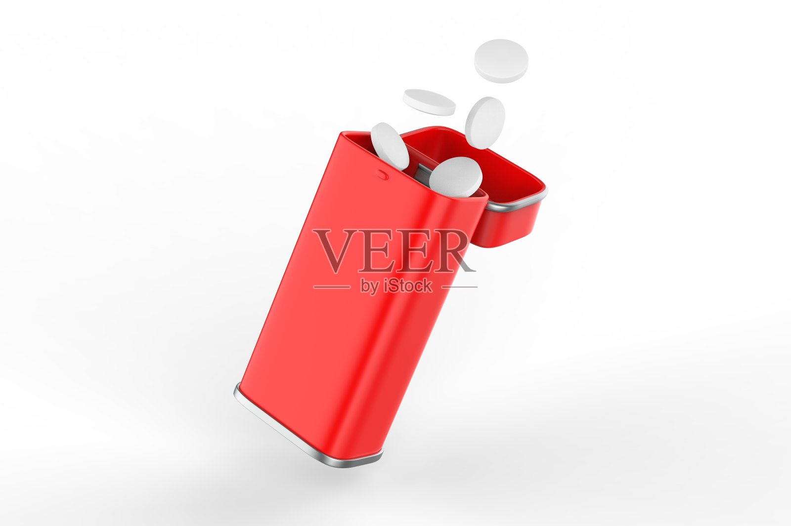 空白铸币罐的商标和设计。3 d渲染插图。照片摄影图片