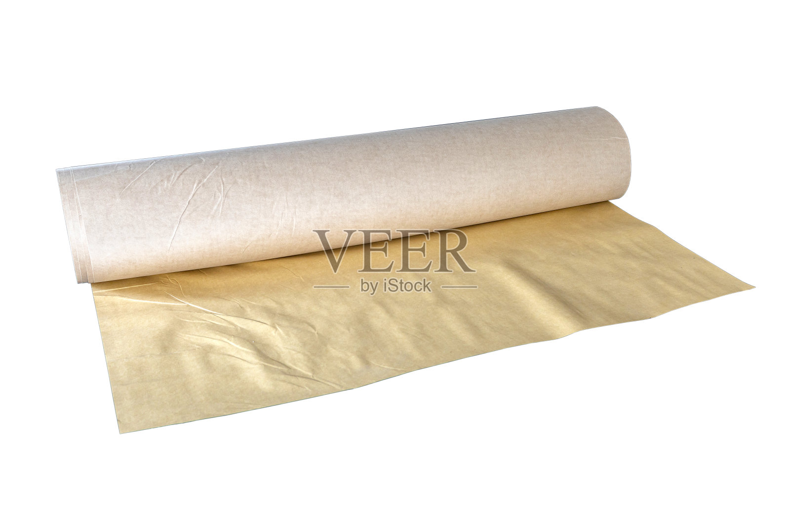 一卷烘烤用的羊皮纸孤立在白色上，有剪切路径。照片摄影图片