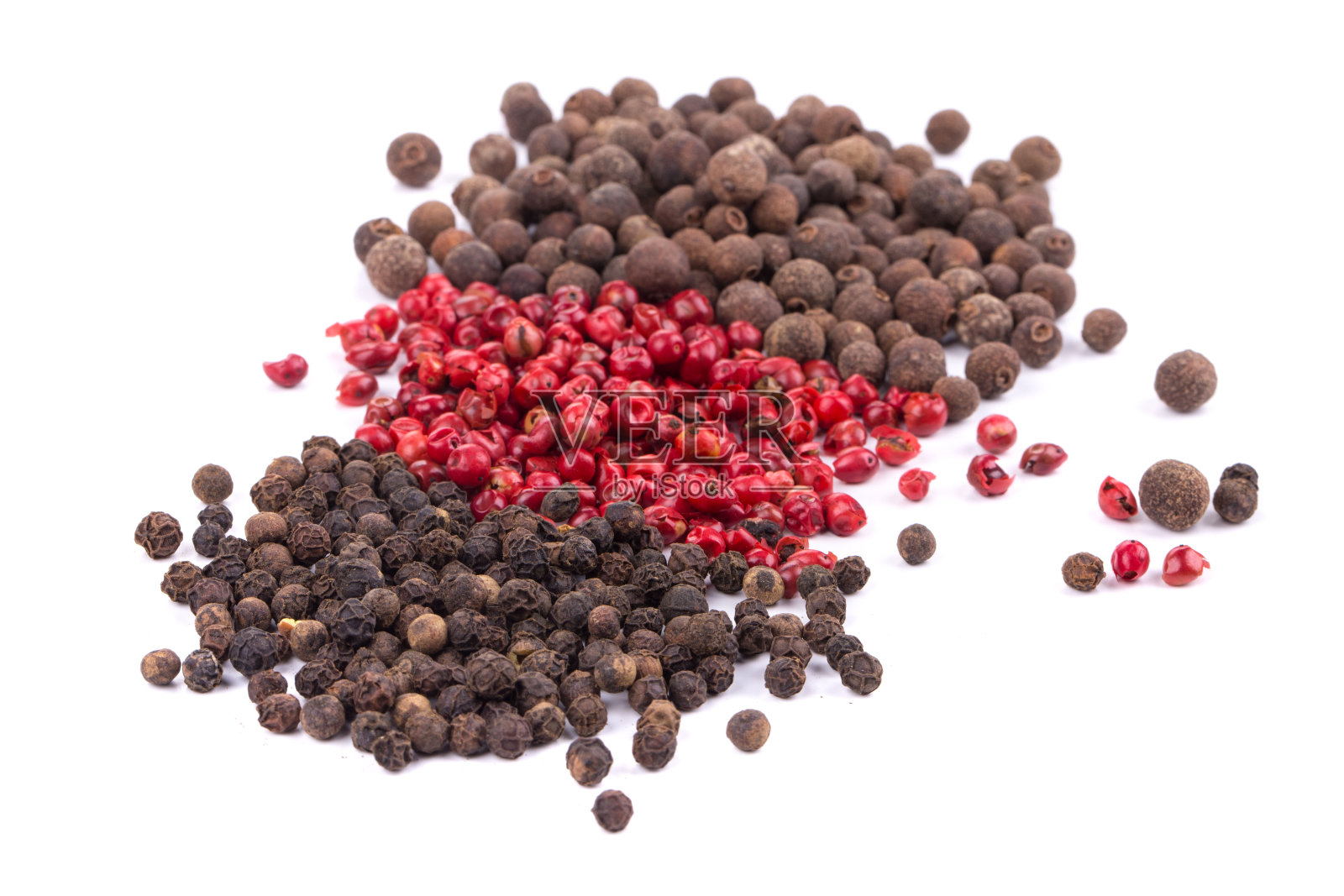 由不同颜色的胡椒粉组成。照片摄影图片