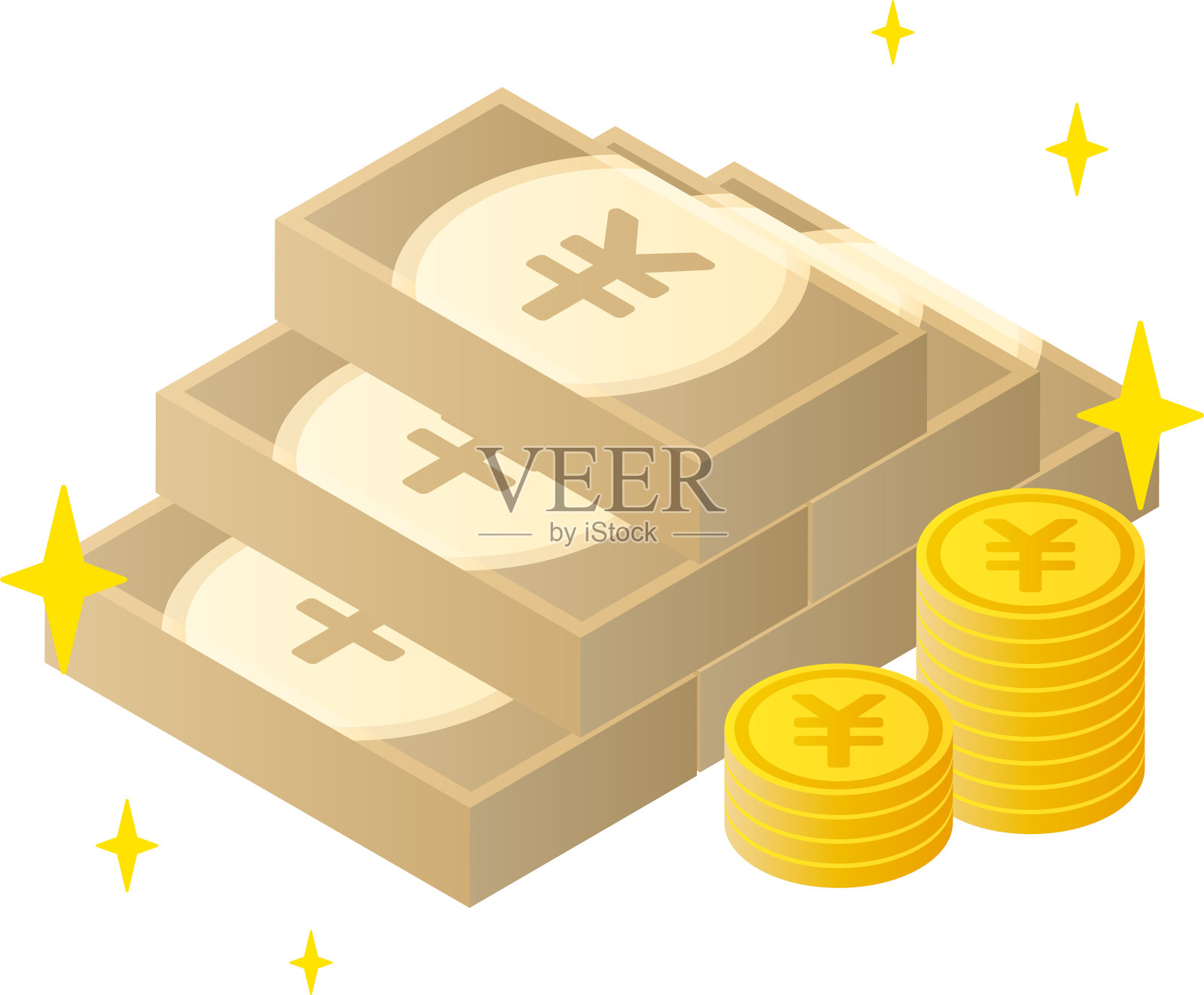 日元货币孤立矢量插图插画图片素材