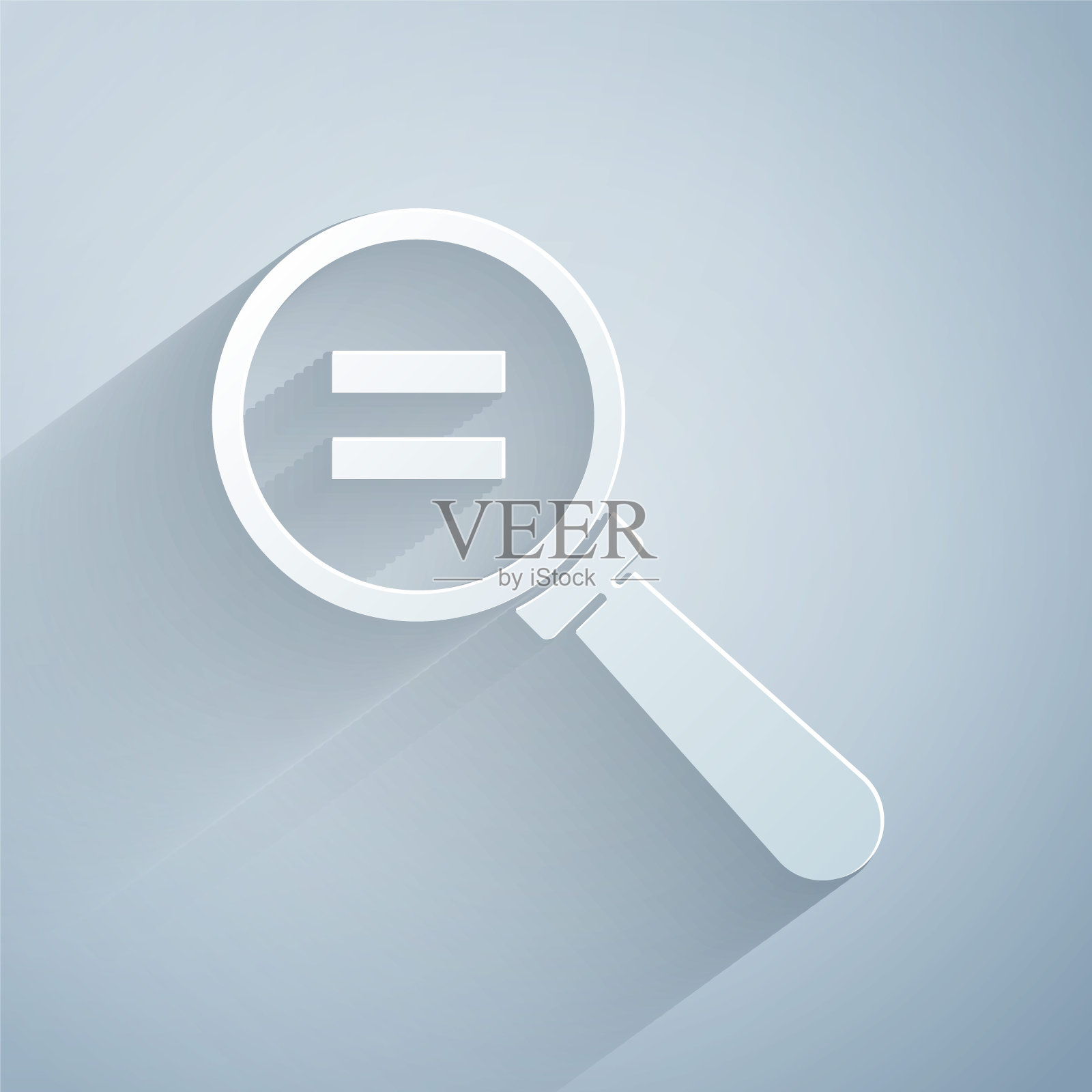 剪纸计算图标孤立在灰色背景。纸艺术风格。矢量图图标素材