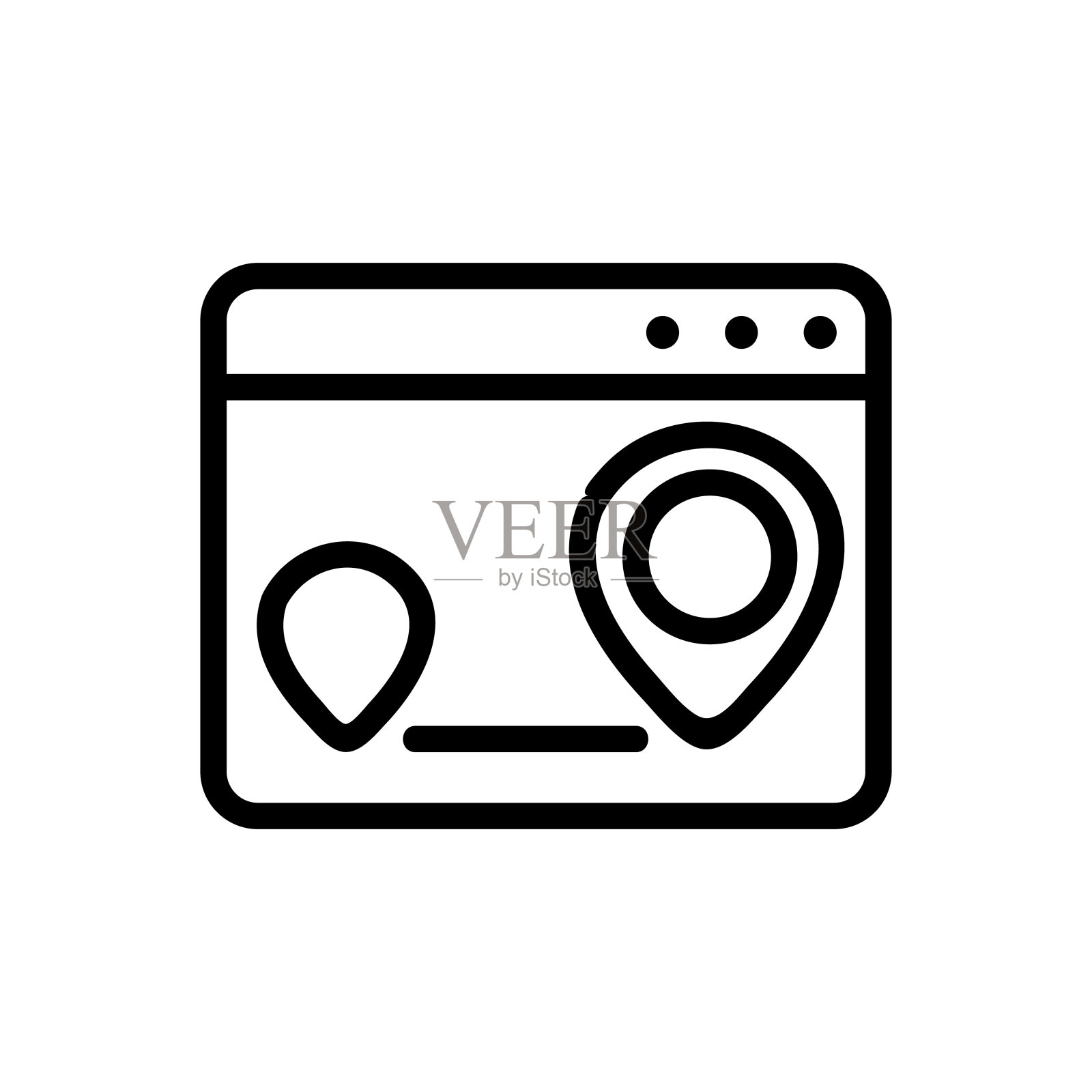 路线在线图标矢量大纲插图图标素材