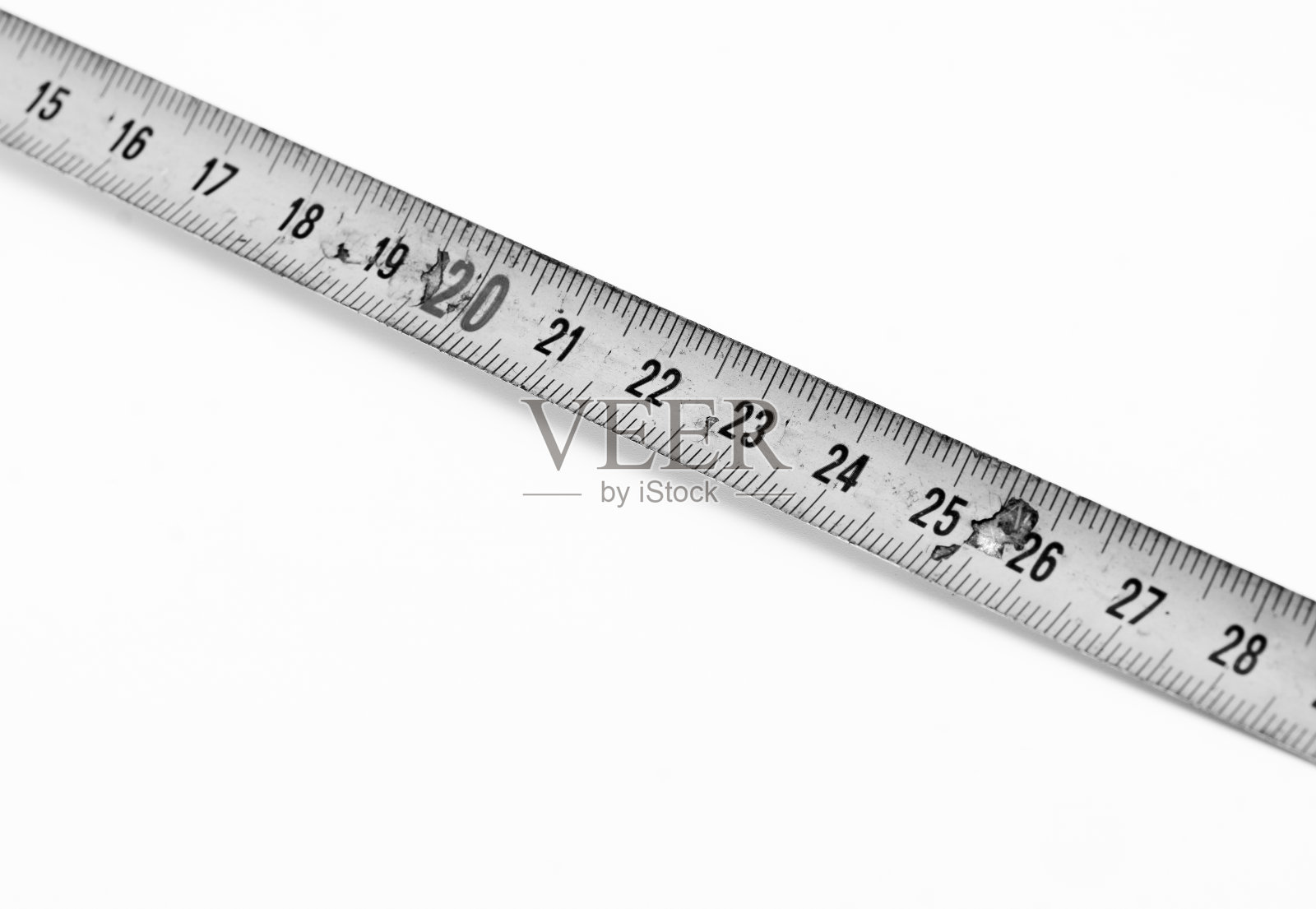 在孤立的白色背景上的磁带测量的黑白照片照片摄影图片