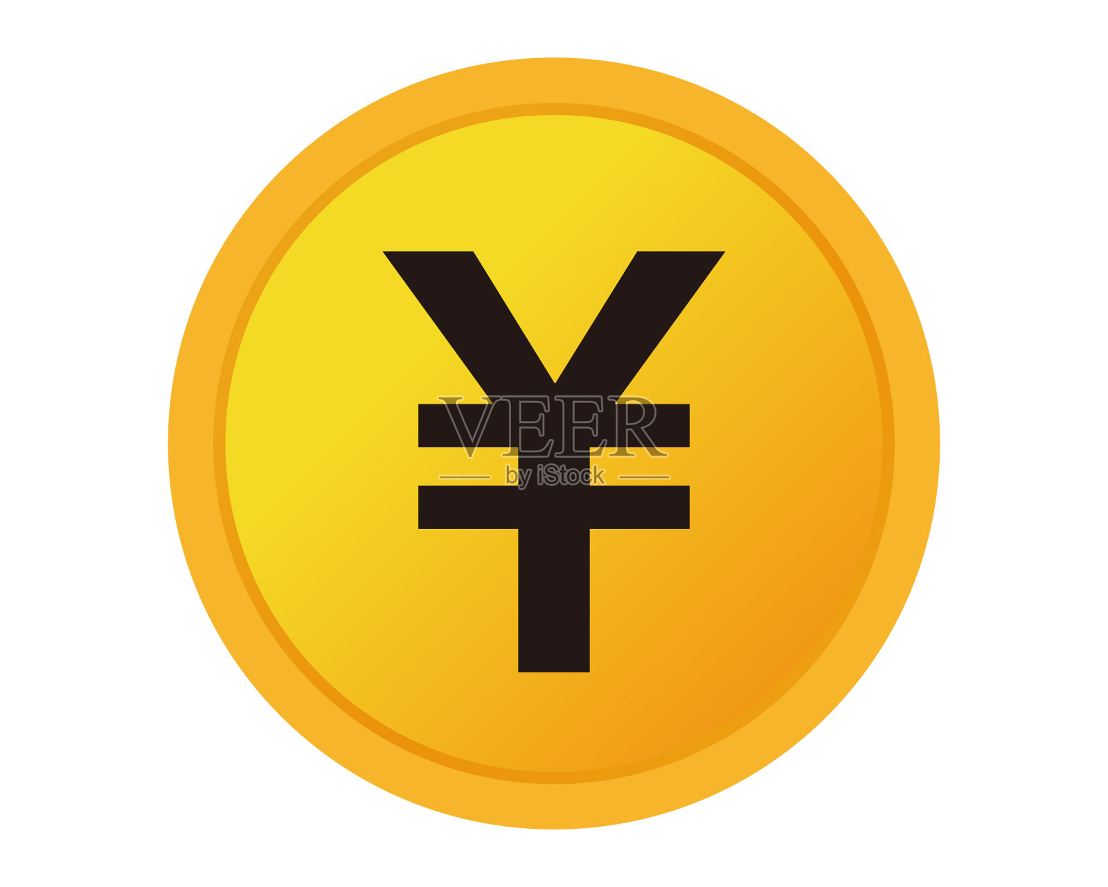 硬币矢量插图，日元图标。插画图片素材