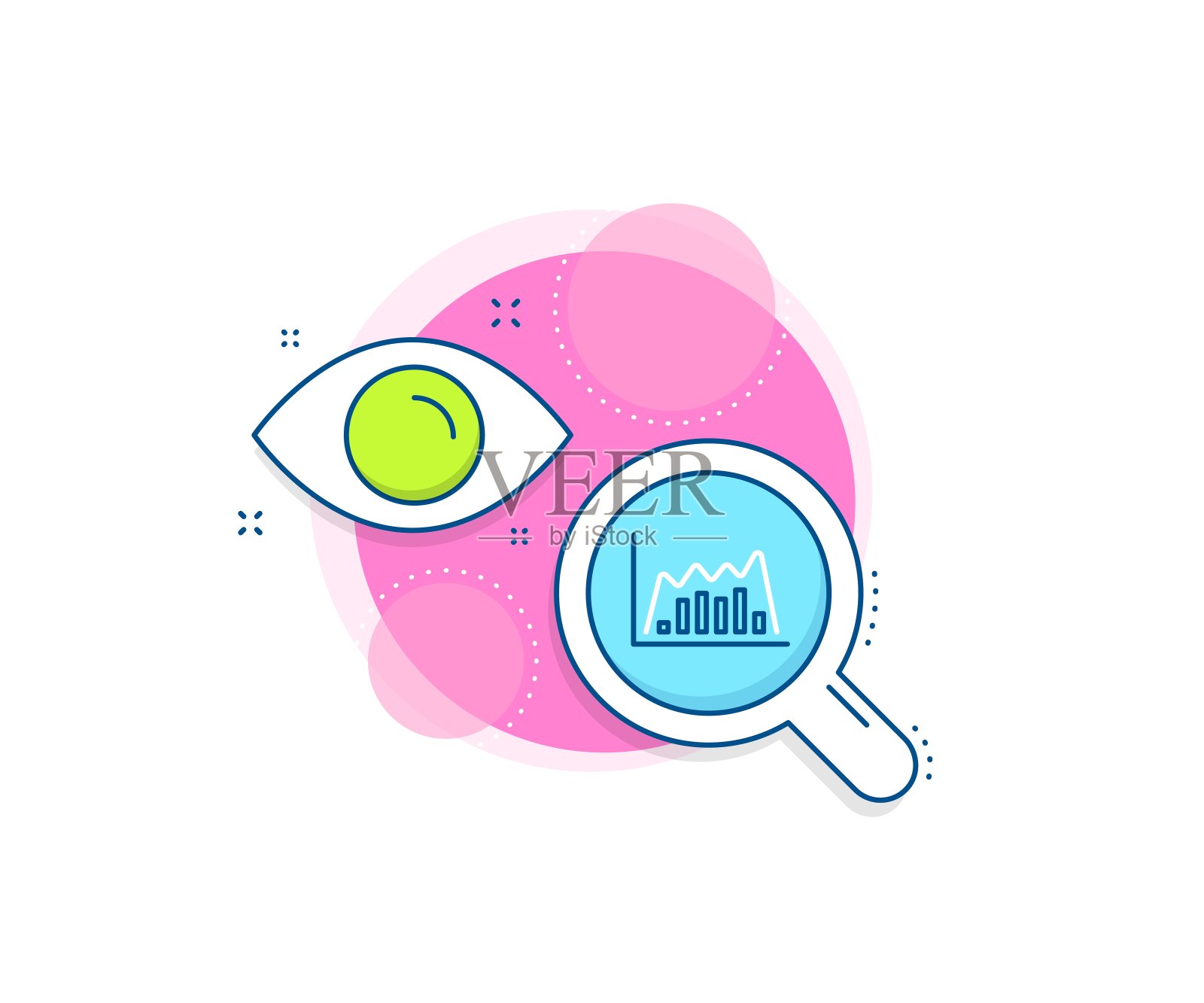 投资图表线图标。财务图表。向量插画图片素材