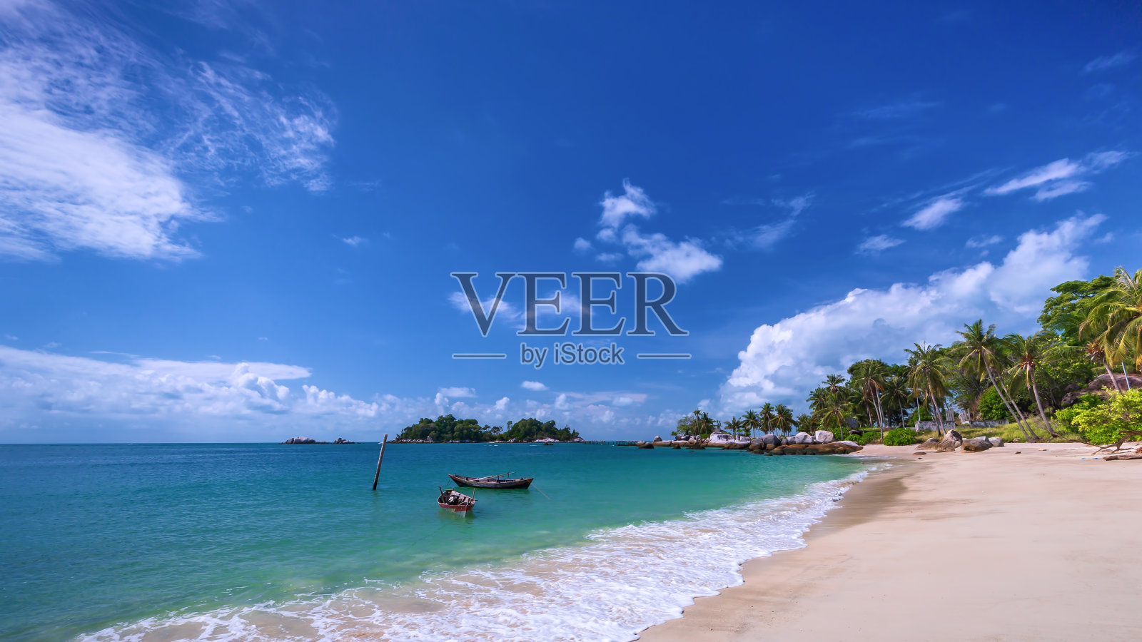 在Berhala岛kepulauan Riau的全景海滩和岩层照片照片摄影图片