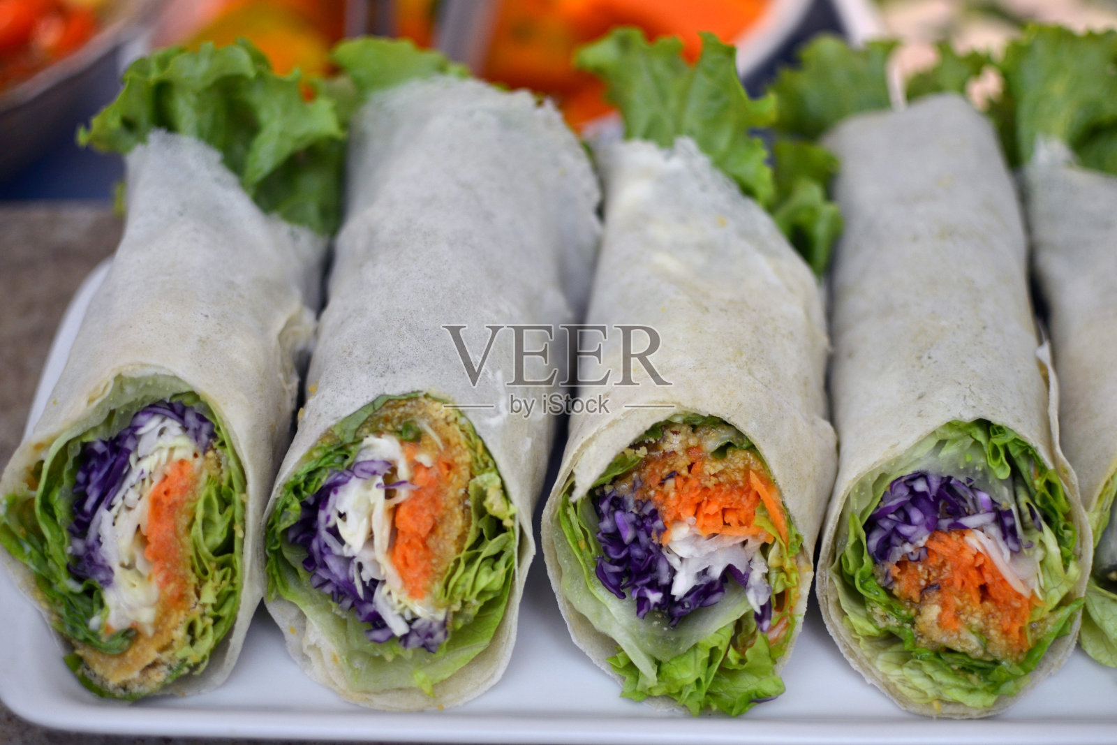 彩色健康素食包照片摄影图片