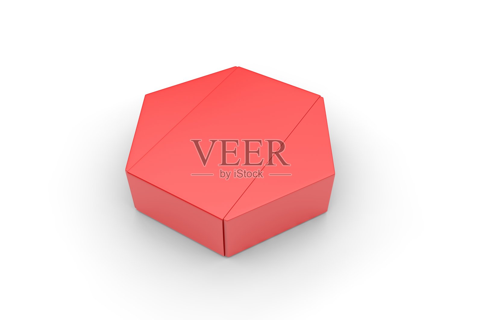 空白六角纸硬盒礼品和品牌，3d渲染插图。照片摄影图片