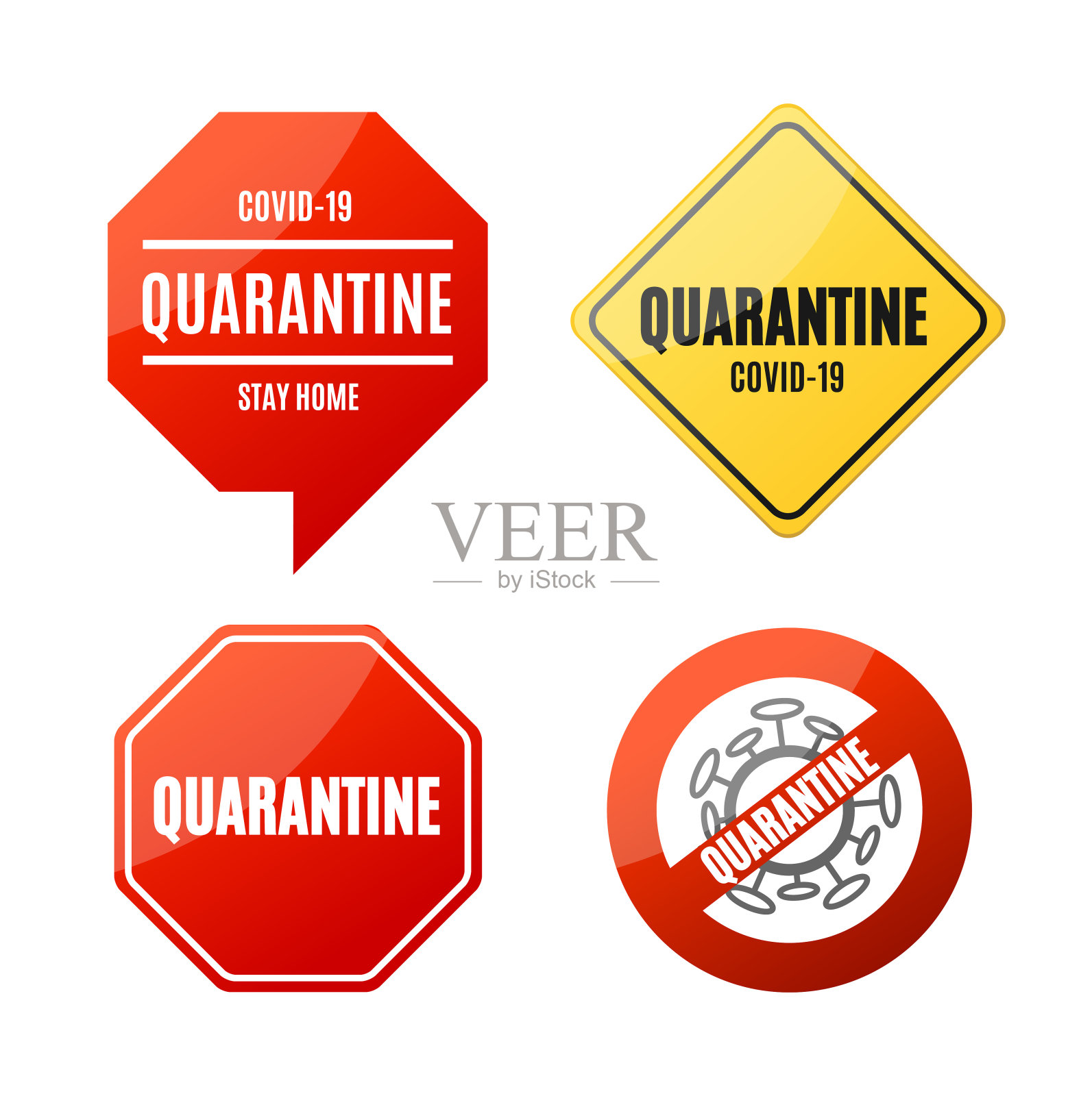 逼真的详细3d隔离标志集。向量插画图片素材