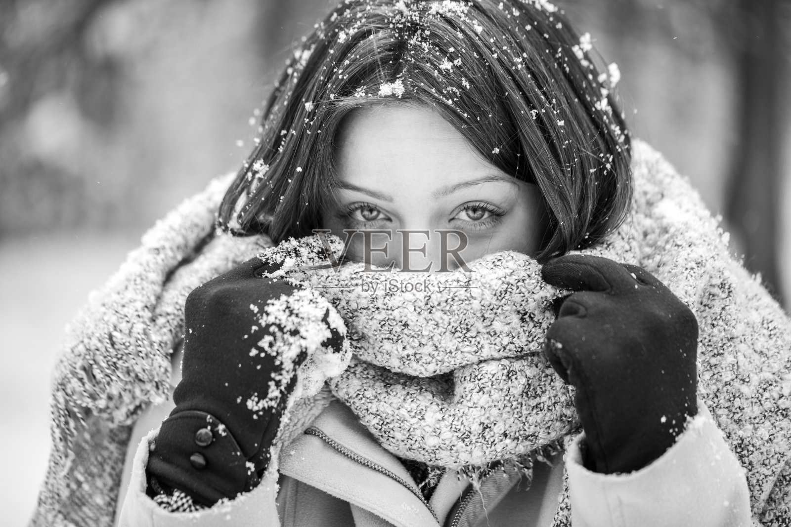 在雪地上摆姿势照片摄影图片