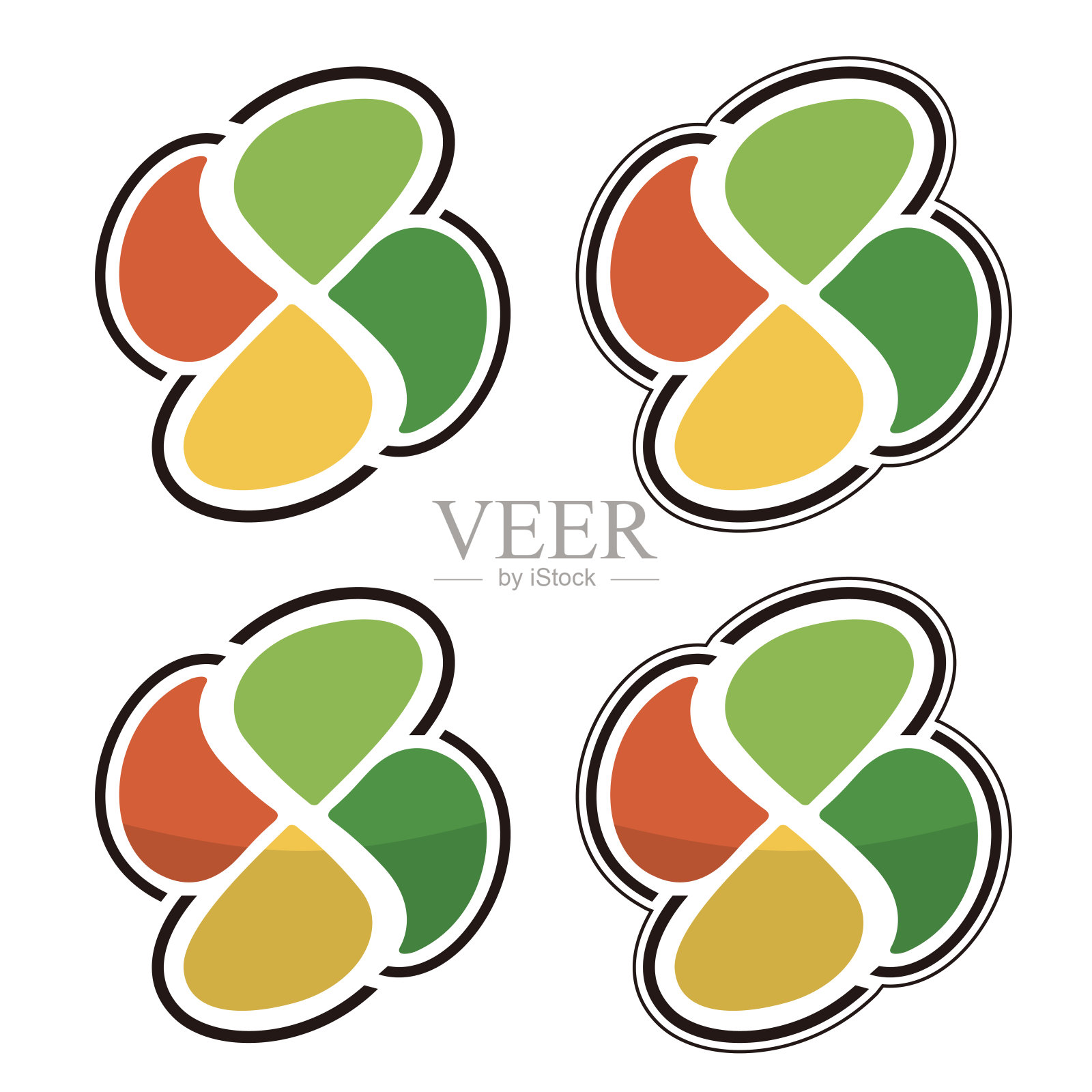 插图一套初学者标志。设计元素图片