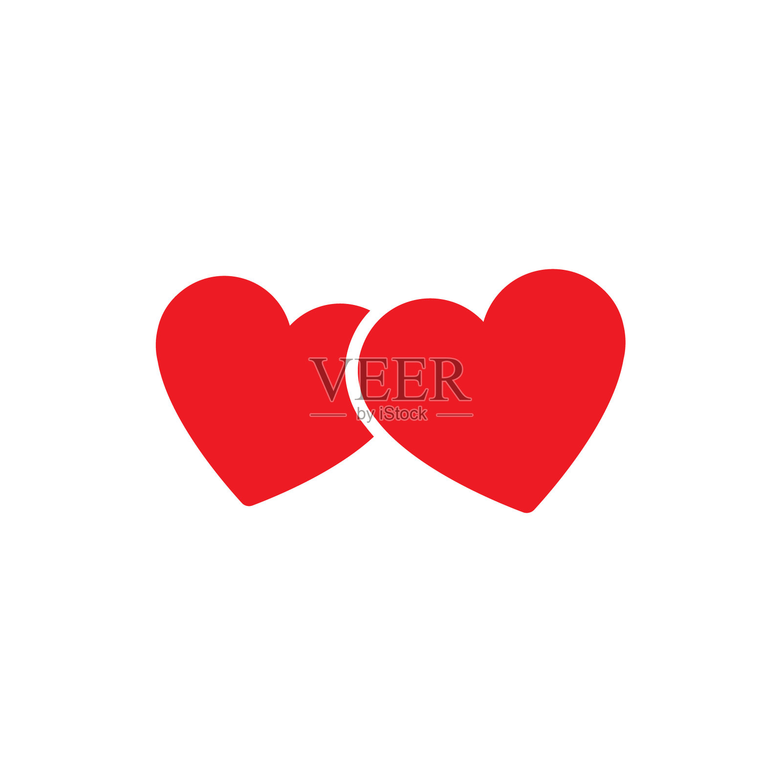 两颗心矢量图标插画图片素材