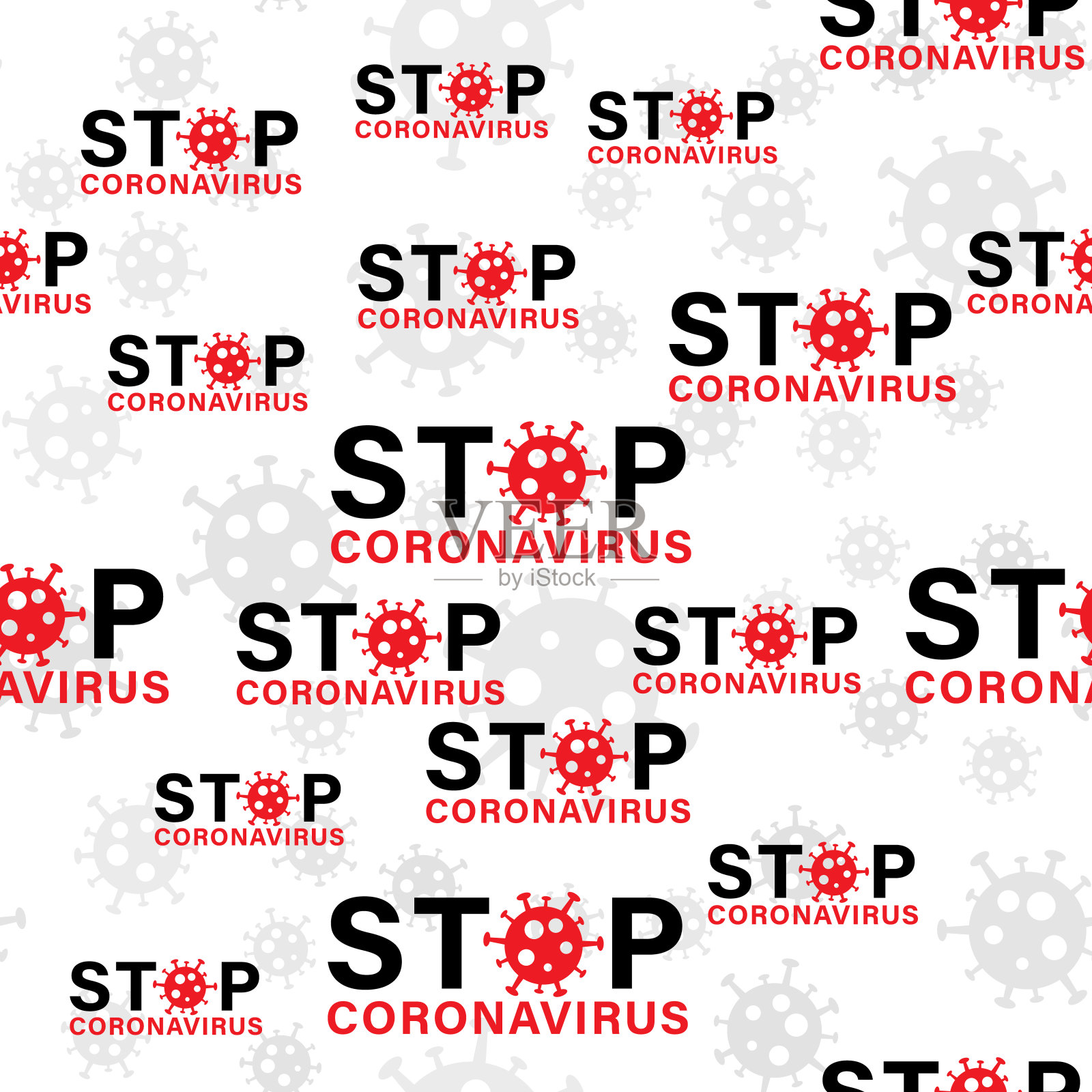 阻止病毒。细菌无缝模式。向量插画图片素材