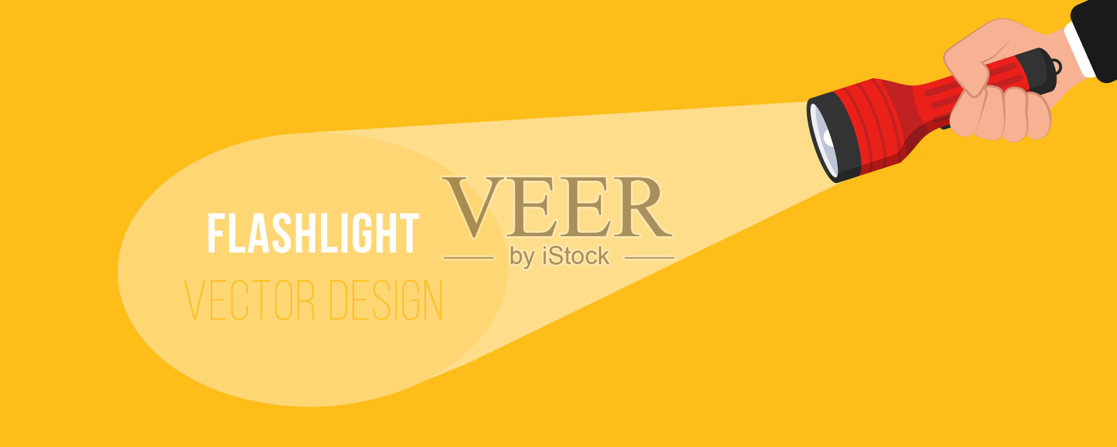 手电筒的文本。插画图片素材