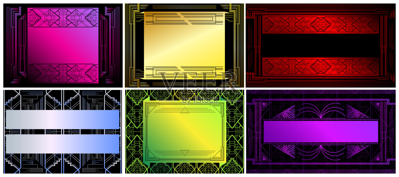 六套豪华几何背景插画图片素材