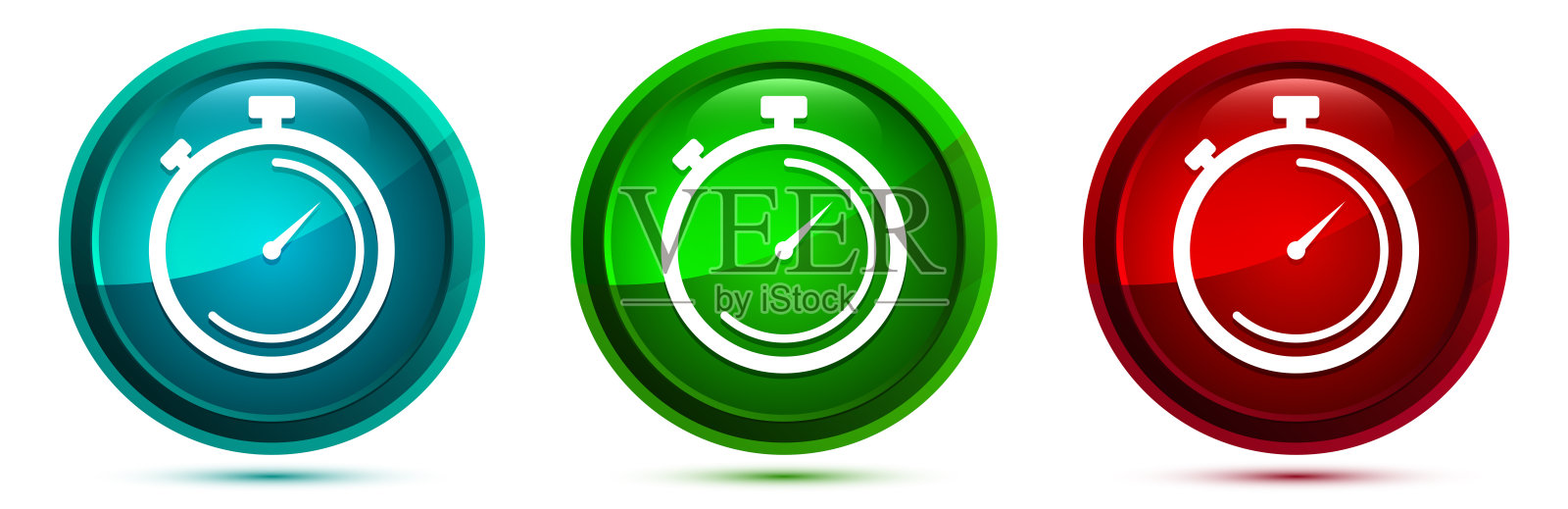 秒表图标优雅的圆形按钮设置说明插画图片素材