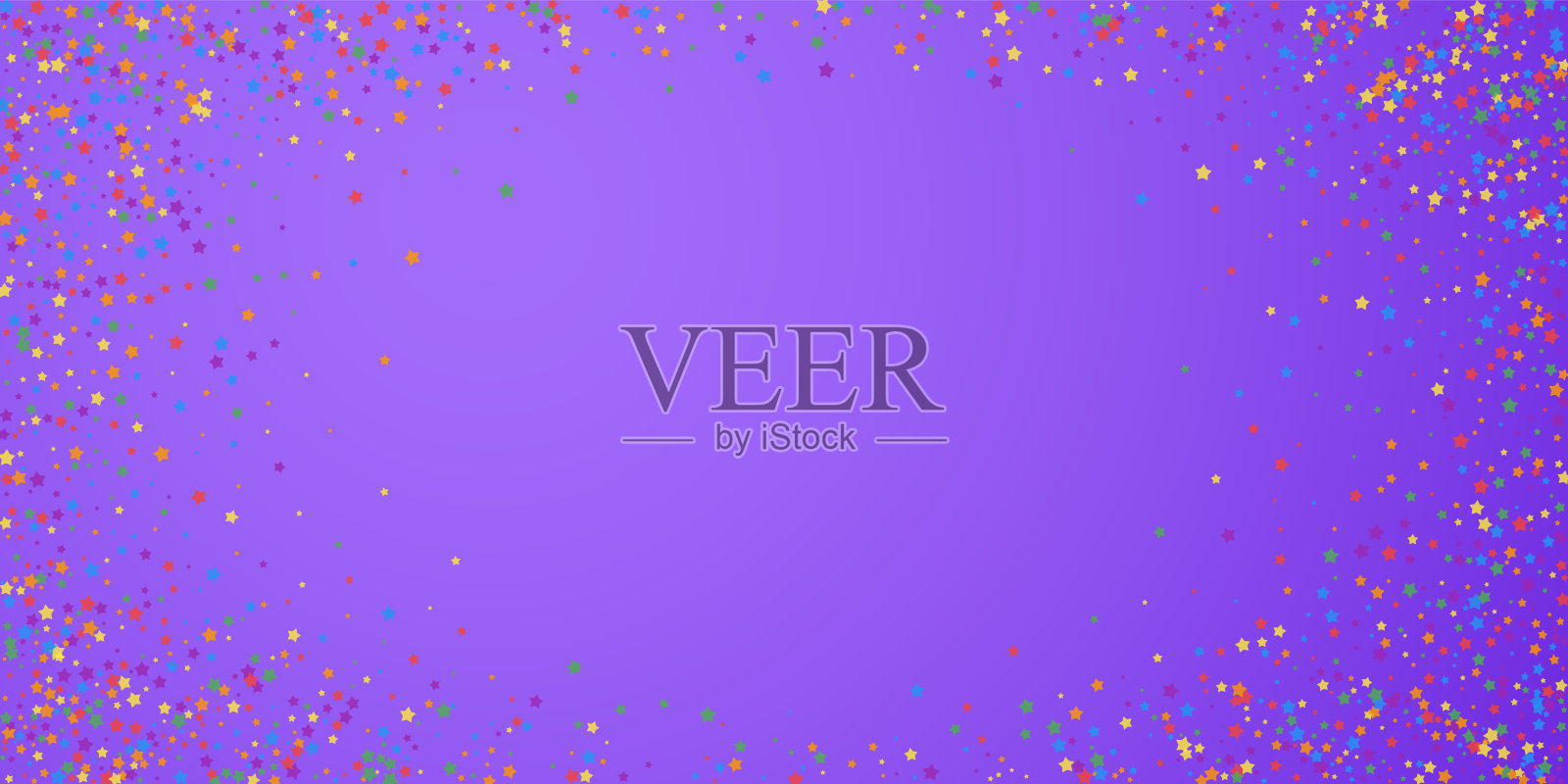 节日的五彩纸屑。庆祝的星星。彩虹璀璨插画图片素材