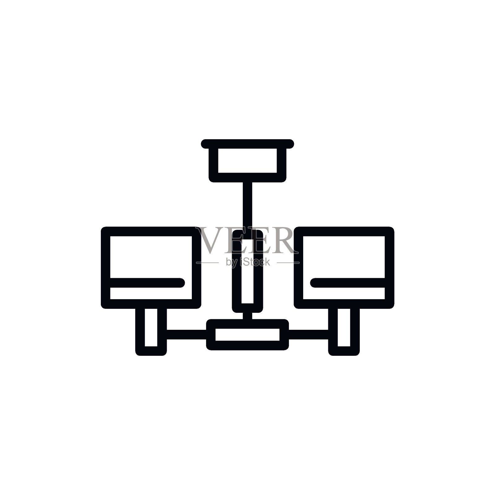 简单的吊灯线条图标。图标素材