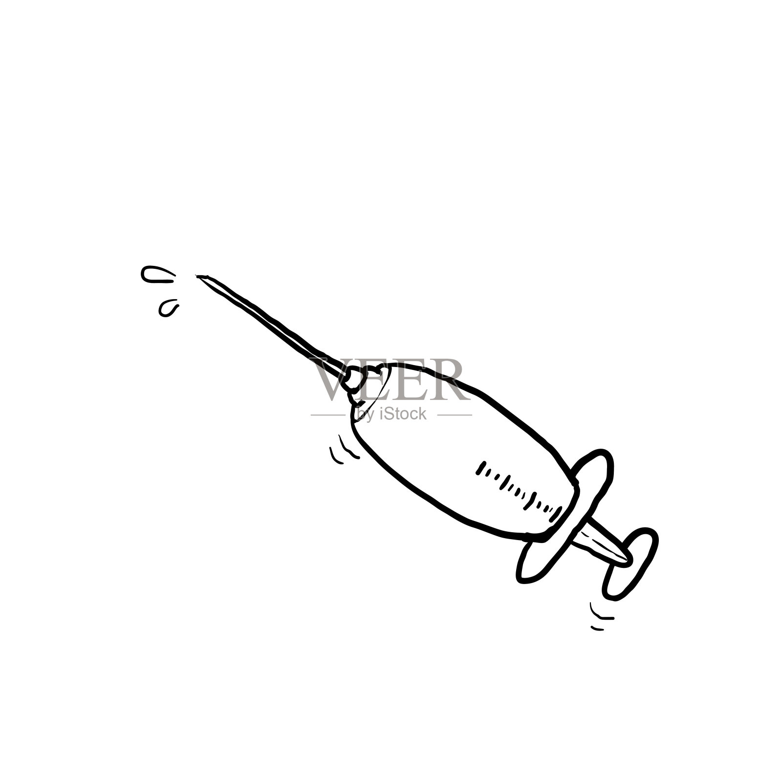 手绘注射器疫苗插图涂鸦图标矢量设计元素图片