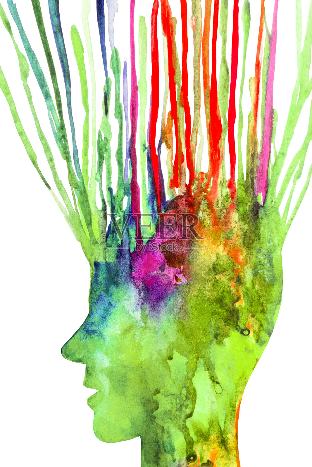 图形灵感。心灵的力量。插画图片素材