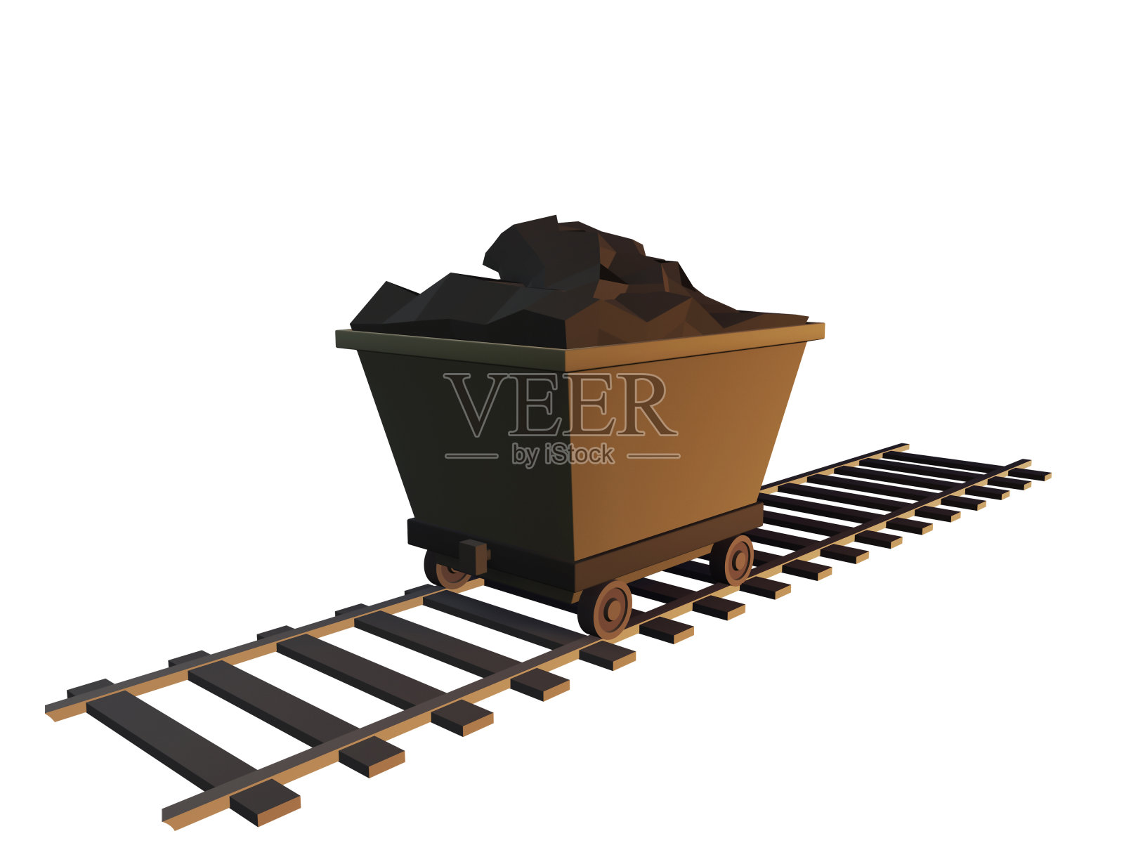 煤车在矿井的轨道上照片摄影图片