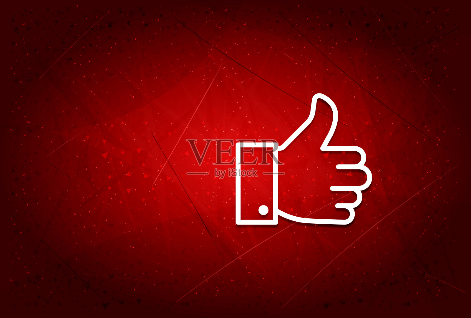 大拇指像图标现代时尚抽象红色背景插图插画图片素材