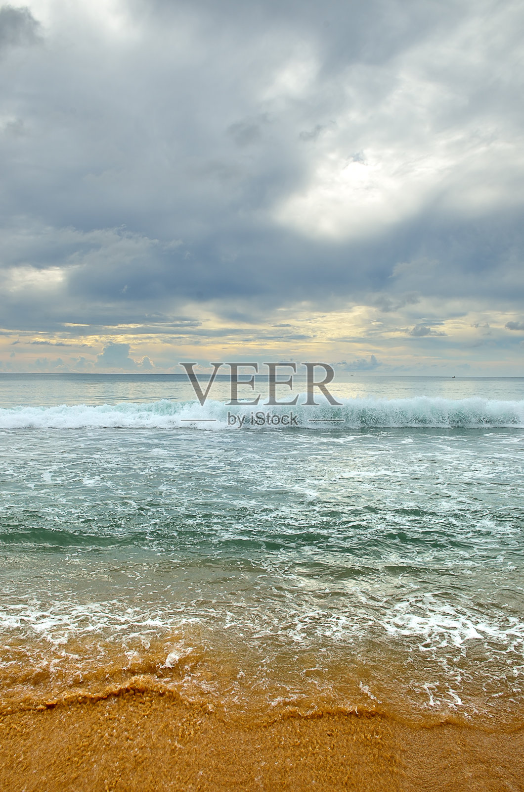 泰国普吉岛迈考海滩，美丽的蓝天海滩照片摄影图片