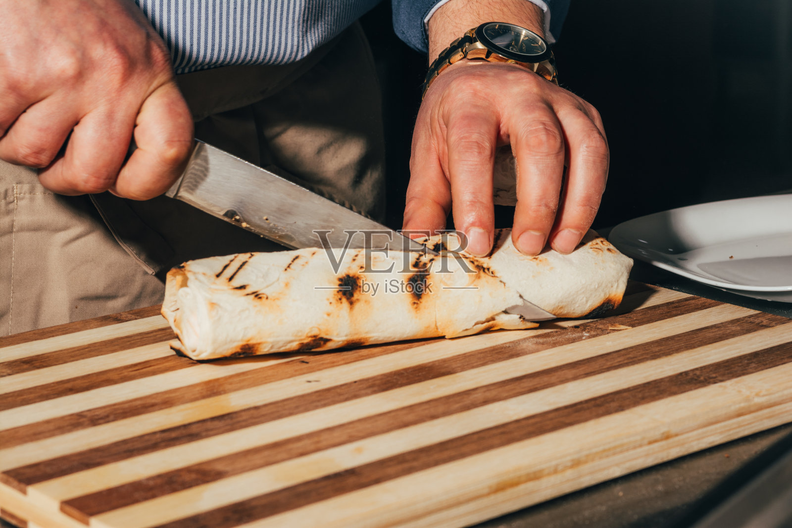 鸡肉卷特写照片摄影图片