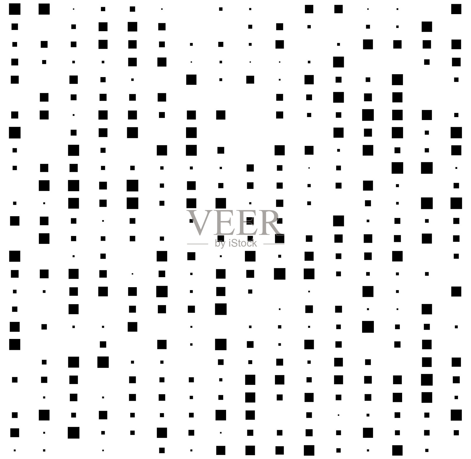 半色调广场设计。无缝抽象背景与随机大小正方形。插画图片素材