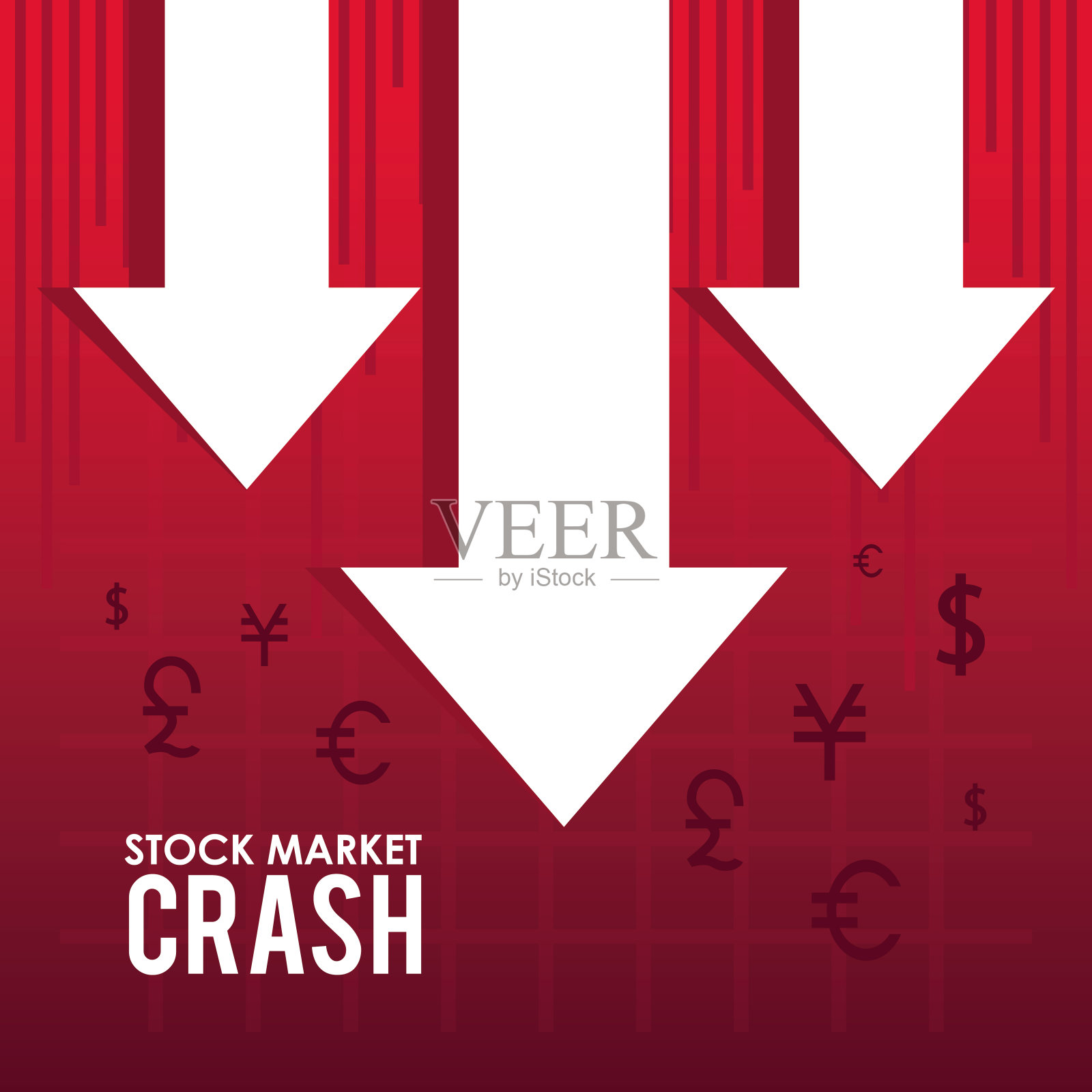 股市猛跌插画图片素材