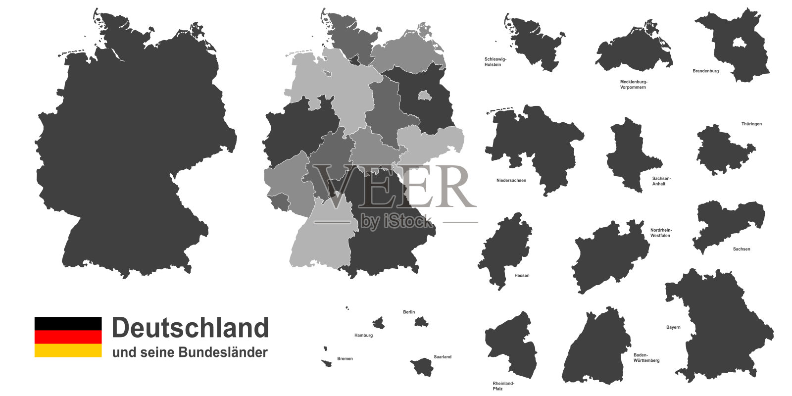 德国和联邦国家插画图片素材