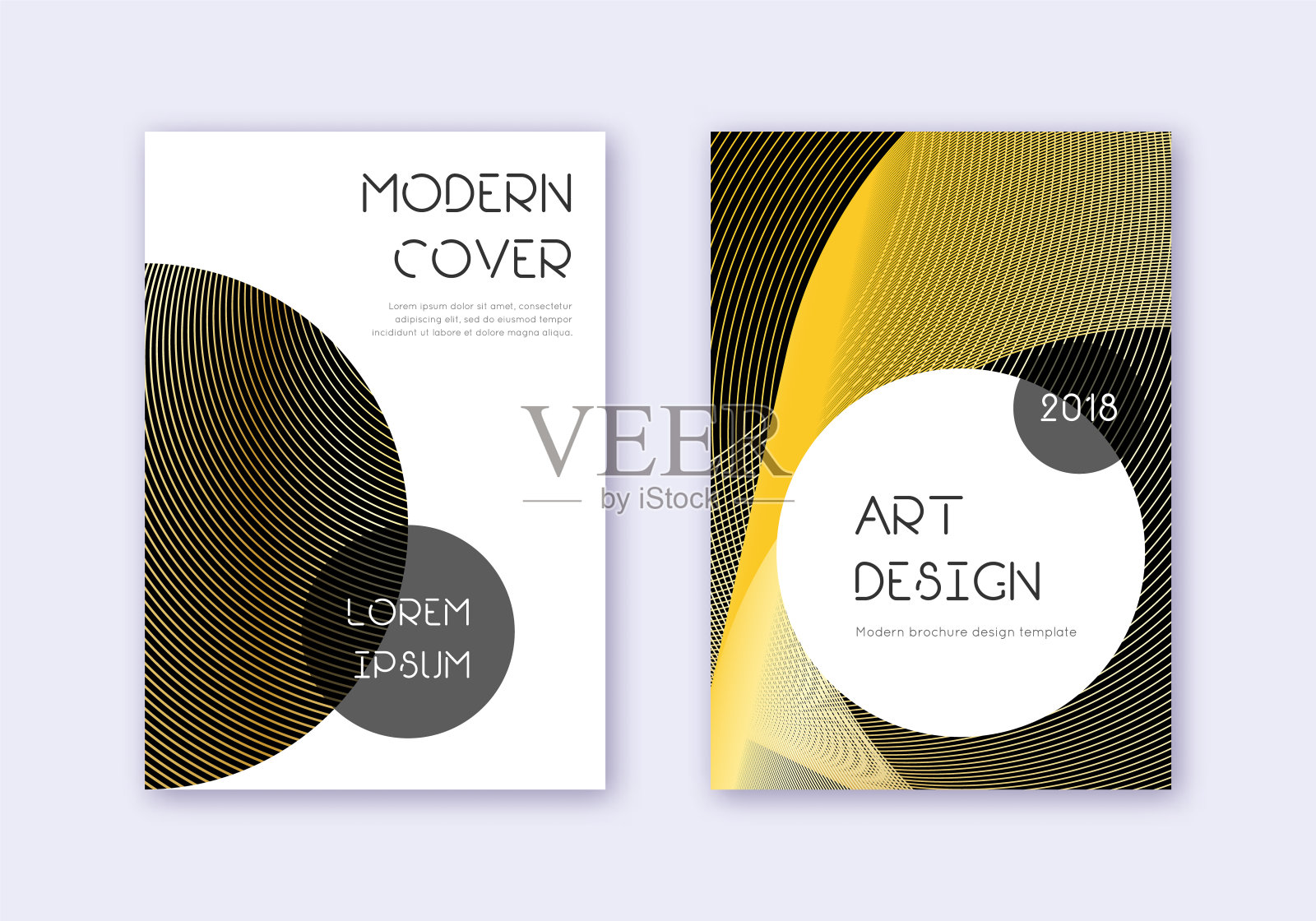 时髦的封面设计模板集。黄金文摘李设计模板素材