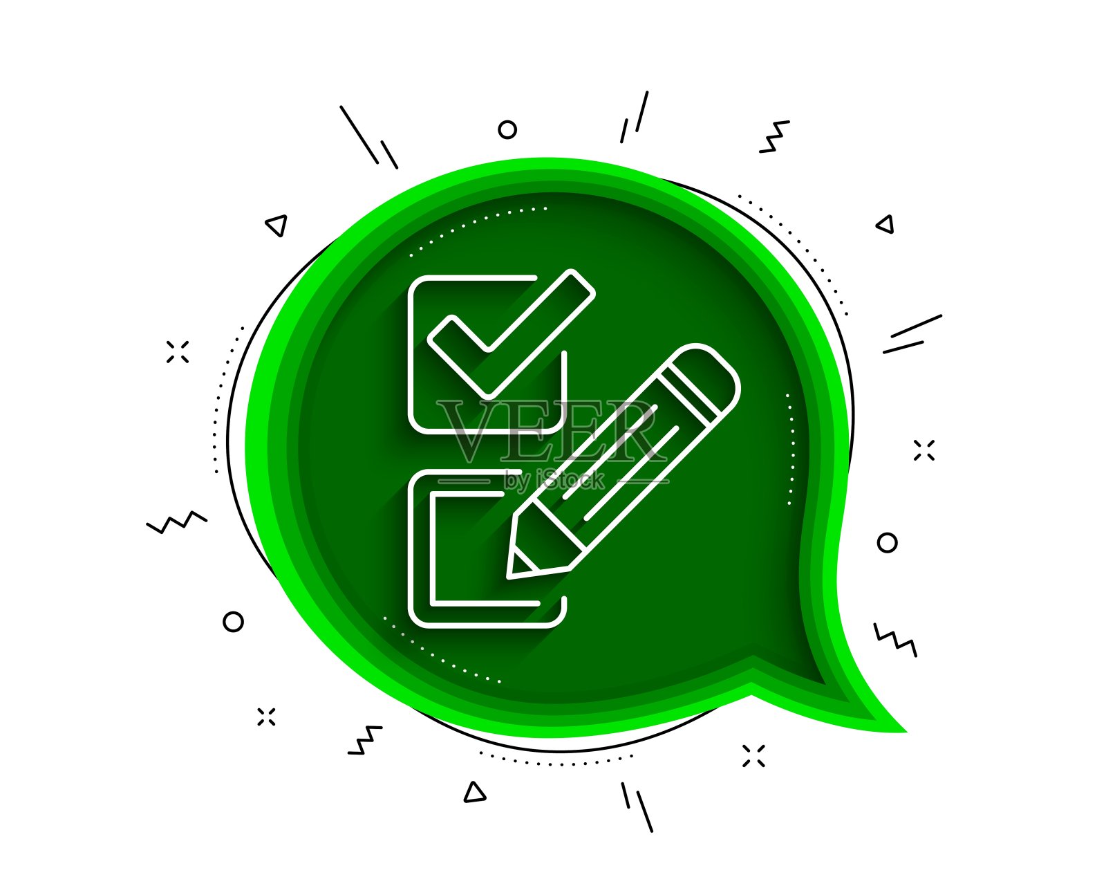 复选框线图标。调查选择信号。向量插画图片素材