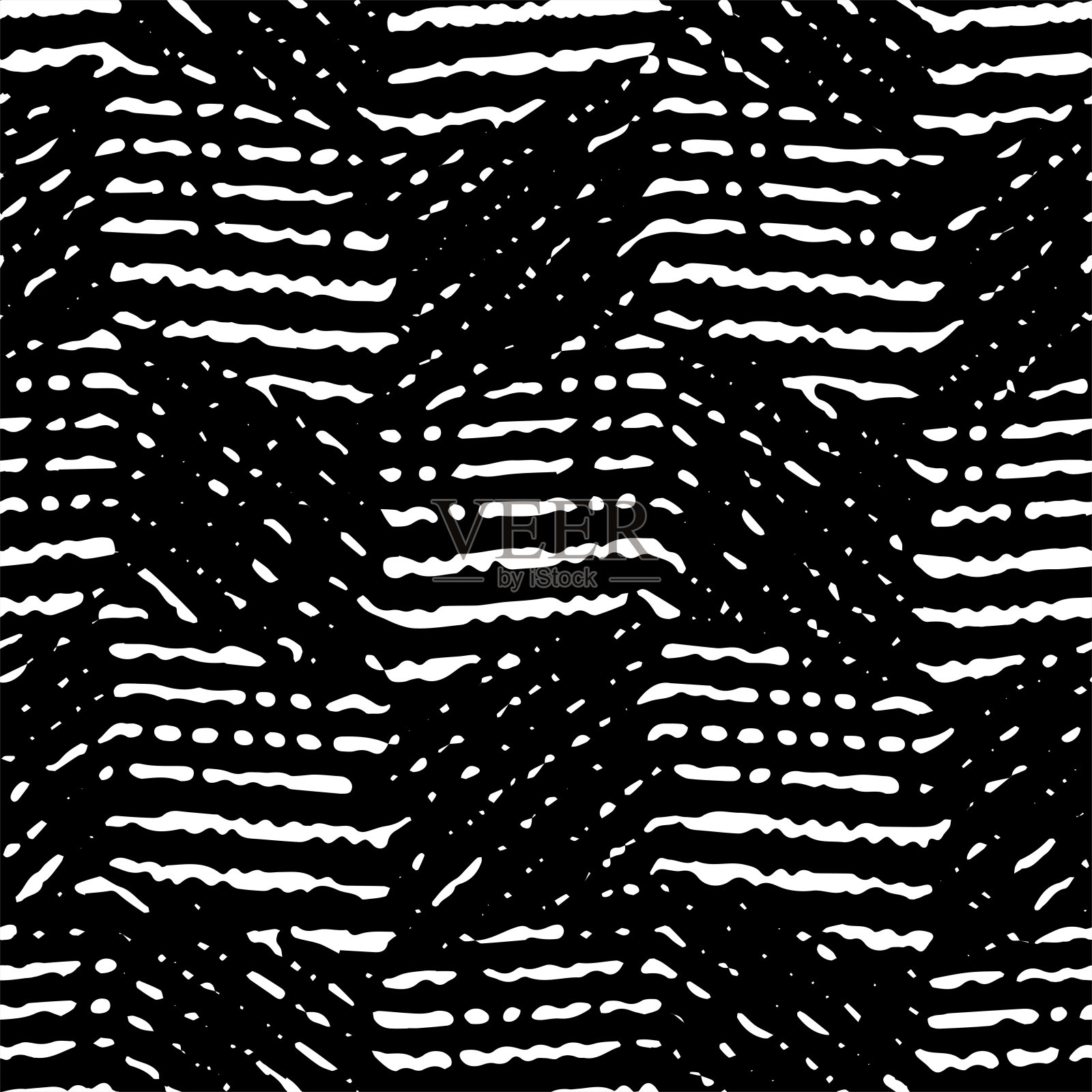 无缝黑白抽象纹理图案向量。插画图片素材