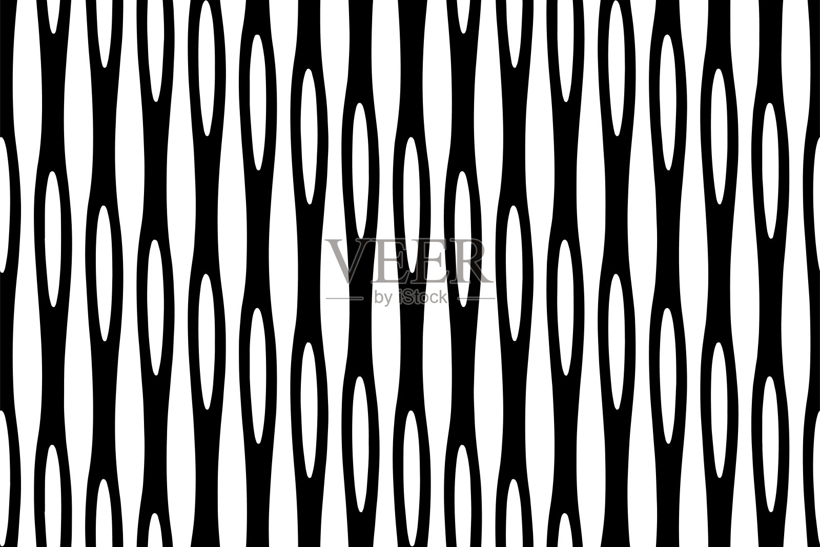 无缝现代几何纹理图案装饰和纺织品。黑色和白色形状，用于纺织织物印花和墙纸。插画图片素材