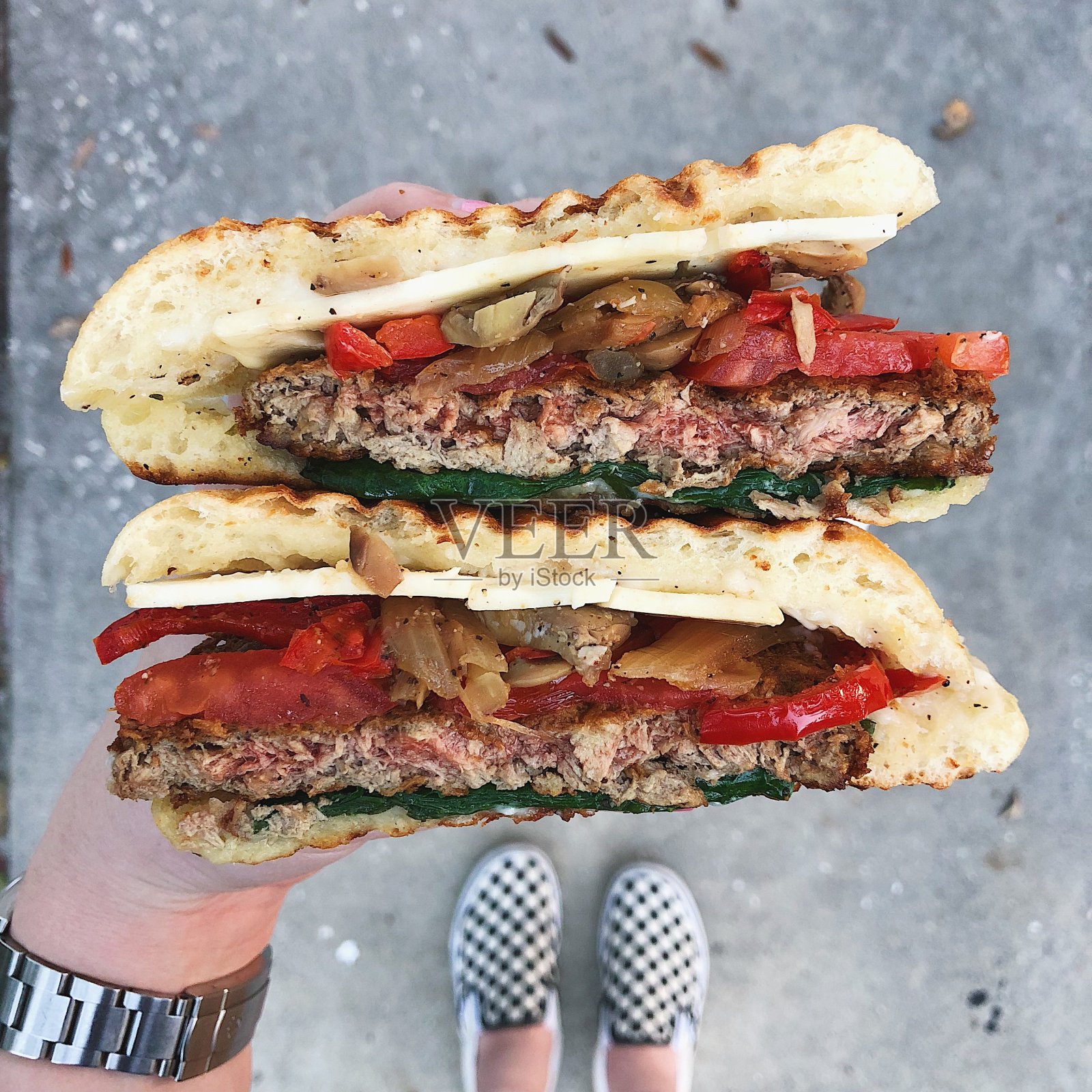 素食主义者不可能的汉堡照片摄影图片