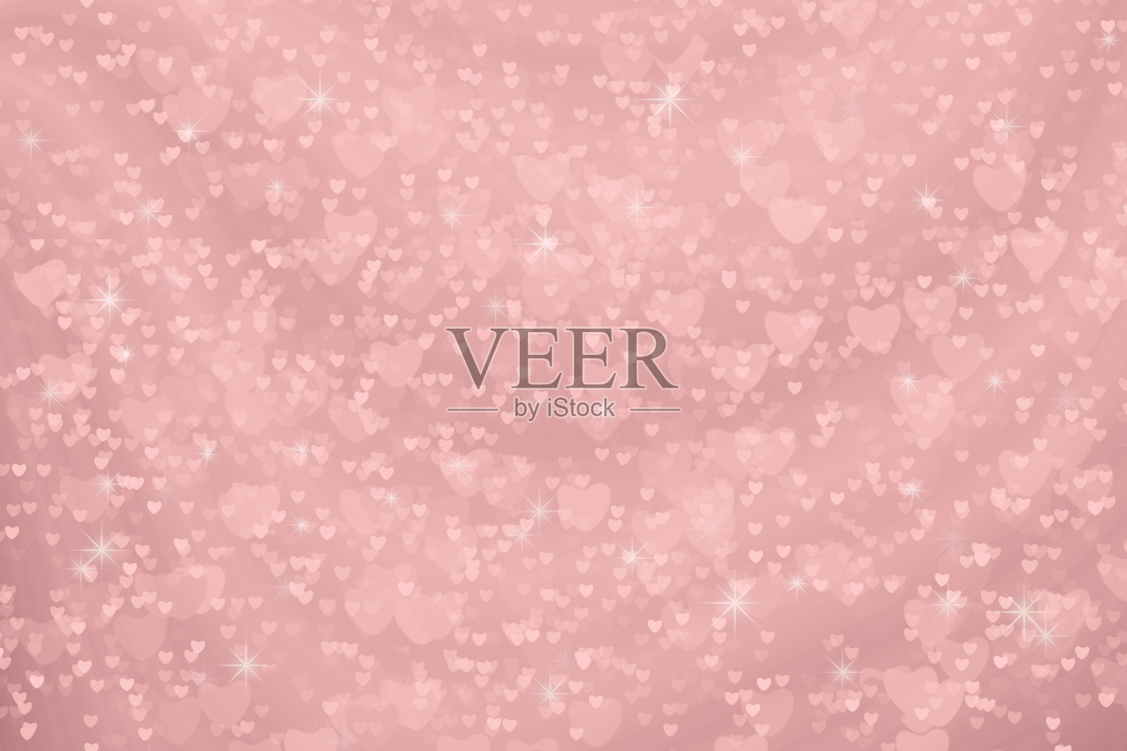 淡白色心星彩虹泡和玫瑰色心抽象照片摄影图片