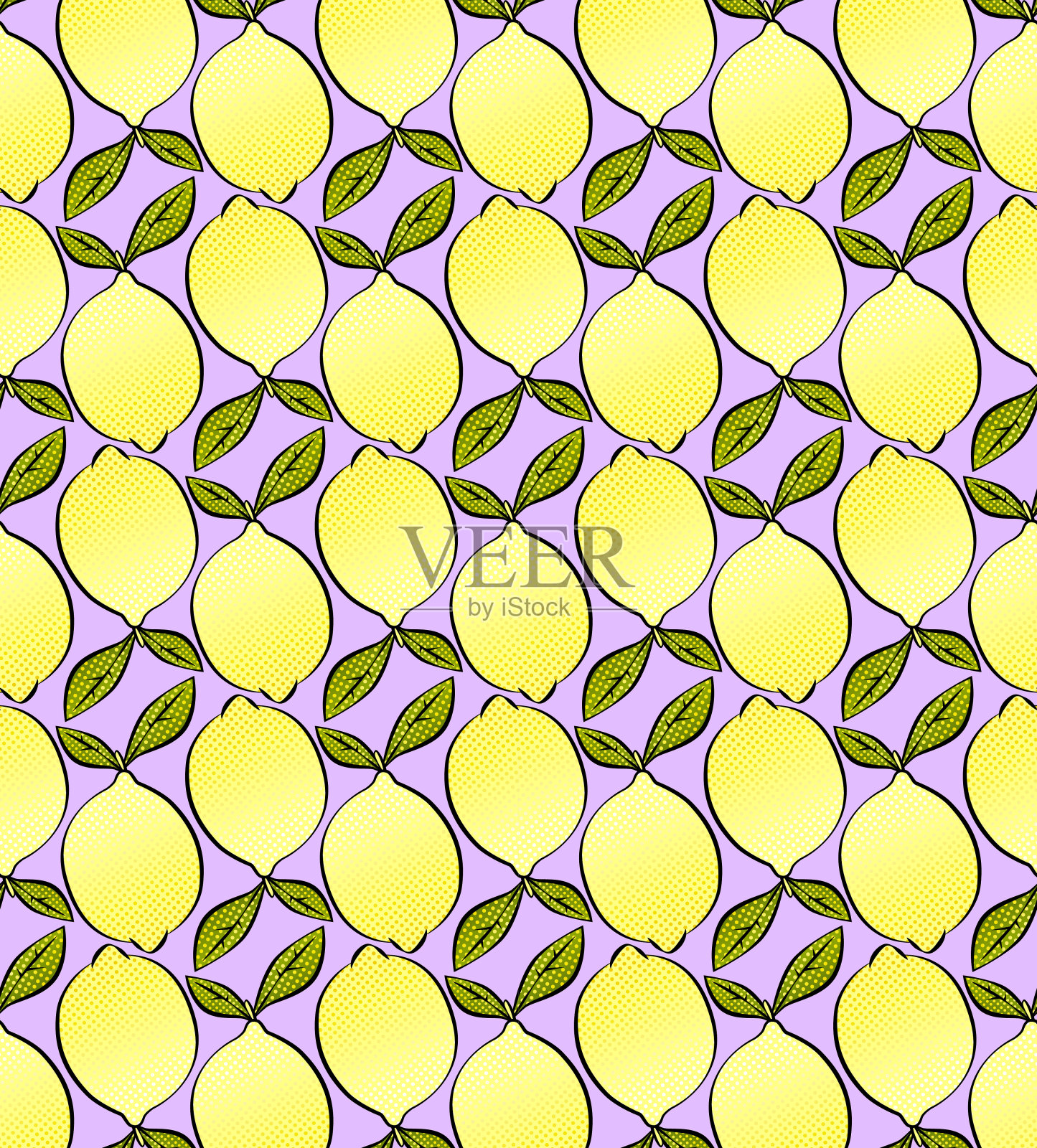 无缝图案与粉红色背景上的柠檬插画图片素材