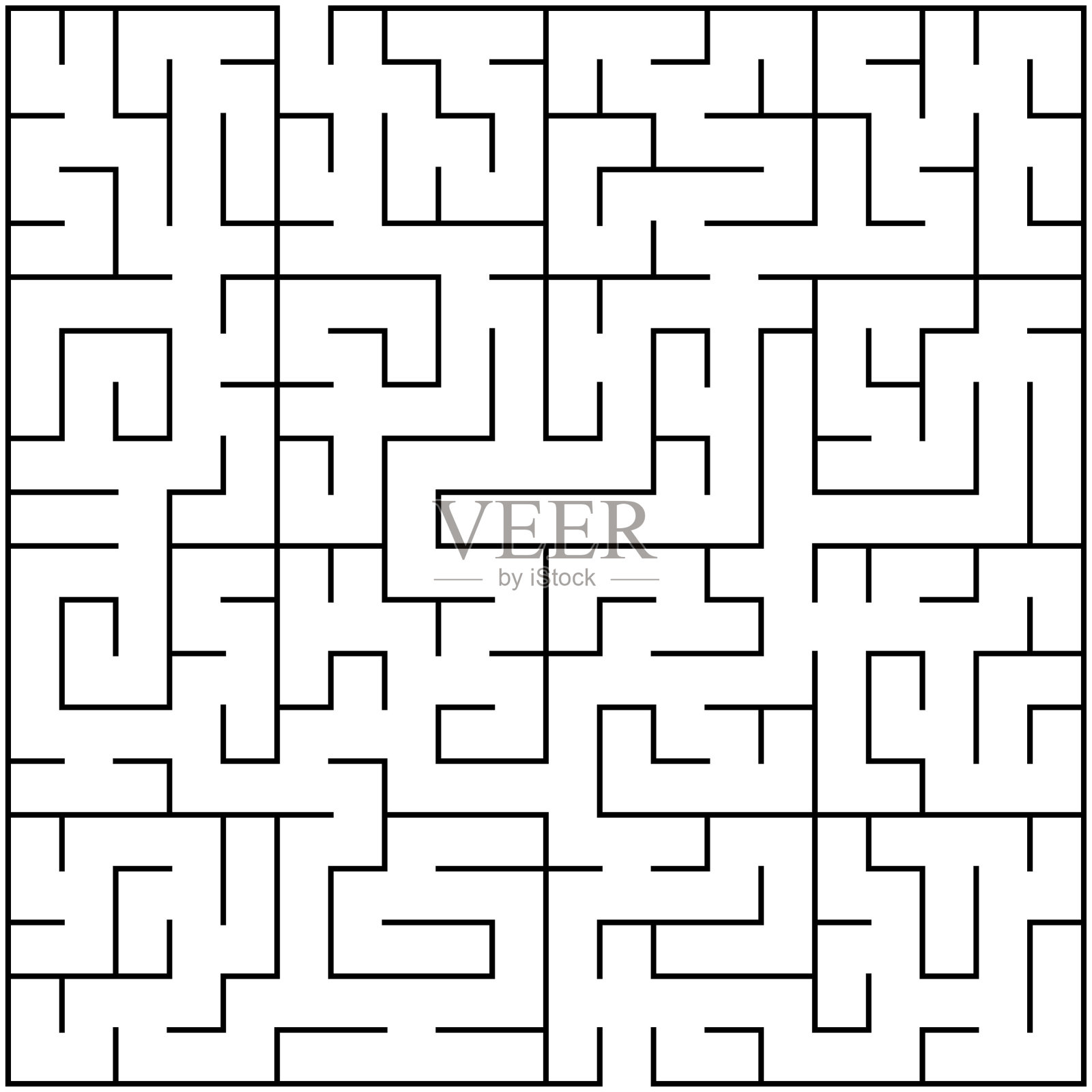 黑方块迷宫(20 x20)插画图片素材