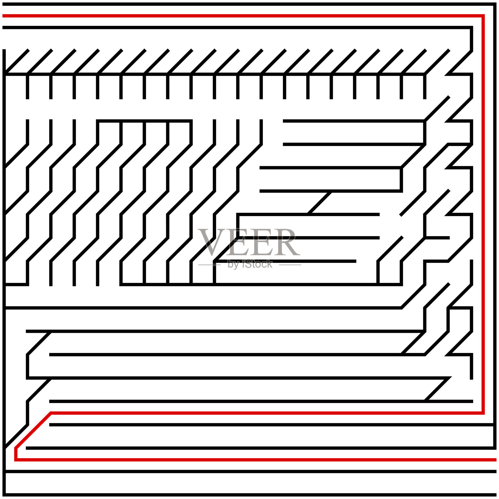 黑色方块迷宫(21x21)与帮助插画图片素材