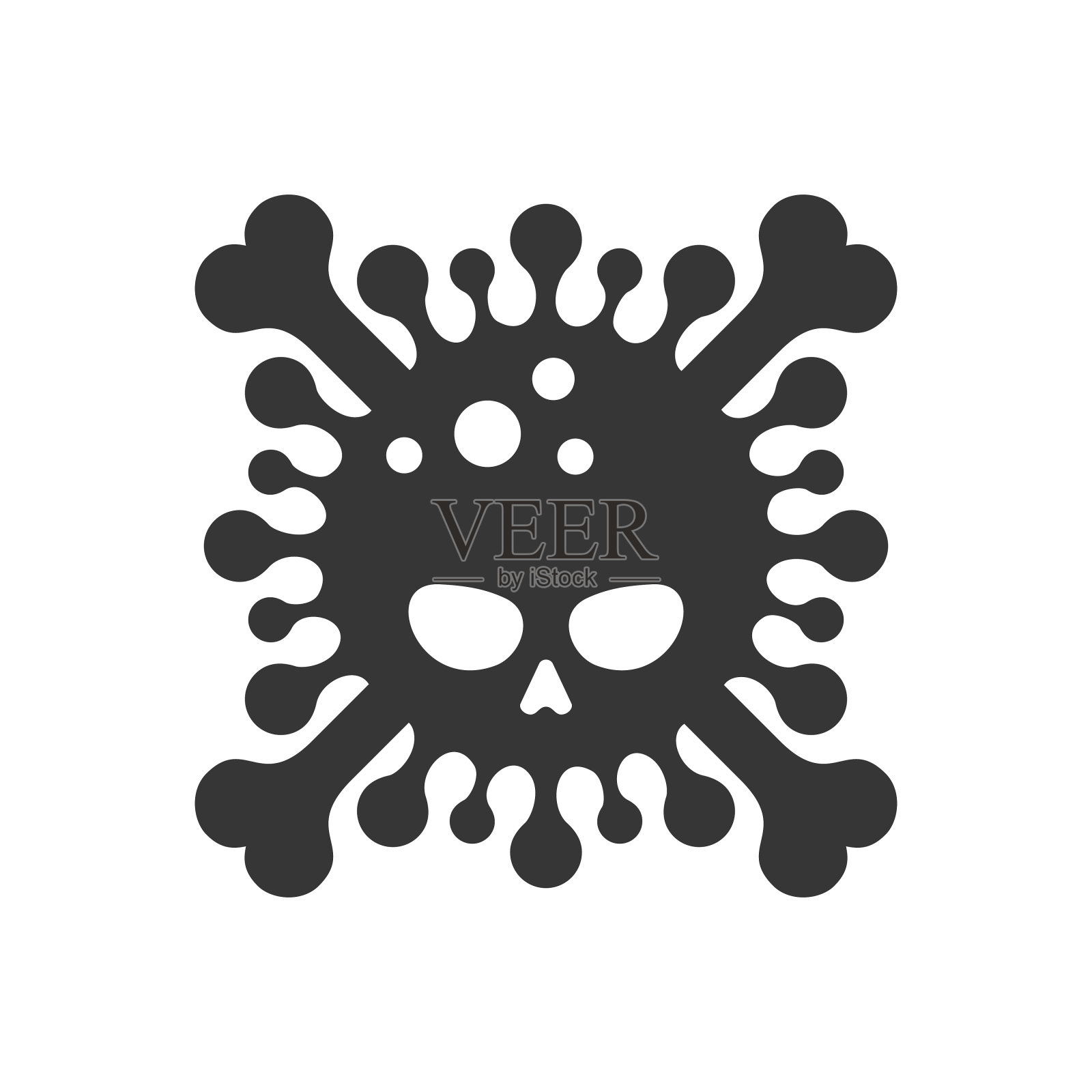 三角形的冠状病毒警告标志。白色背景上的病毒概念图标。向量插画图片素材