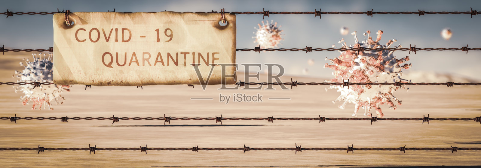 新冠肺炎大流行的检疫概念照片摄影图片