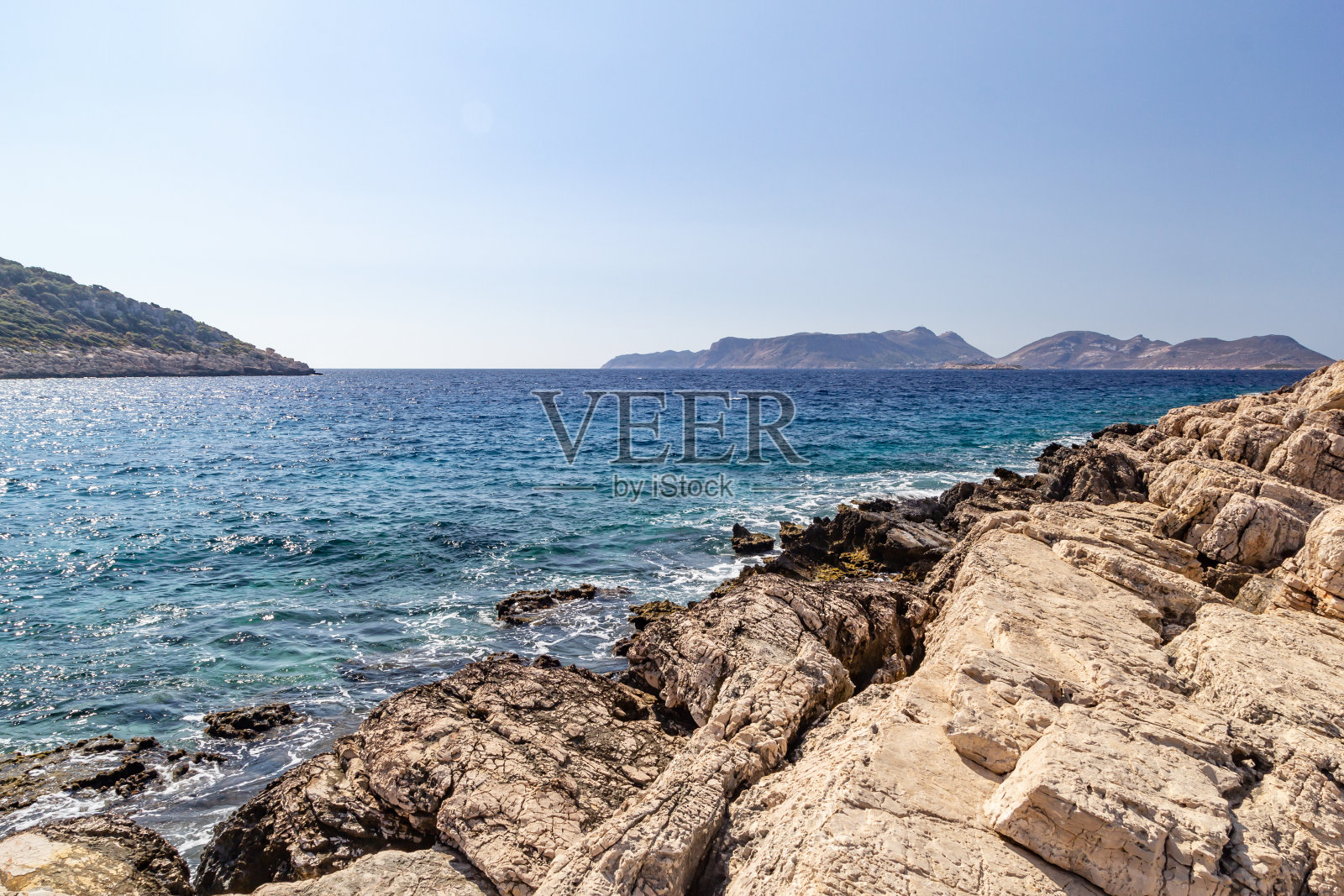 美丽的地中海风景。秋天在土耳其。海湾的景色，Likya照片摄影图片