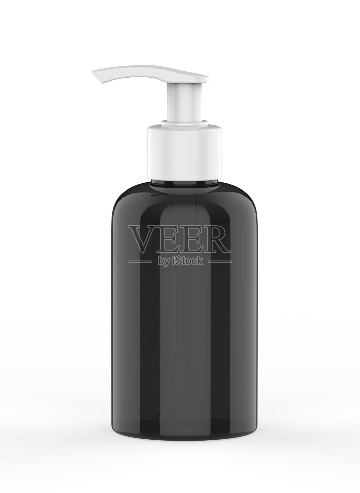 空白塑料瓶与泵分配器的品牌，3d渲染插图。照片摄影图片