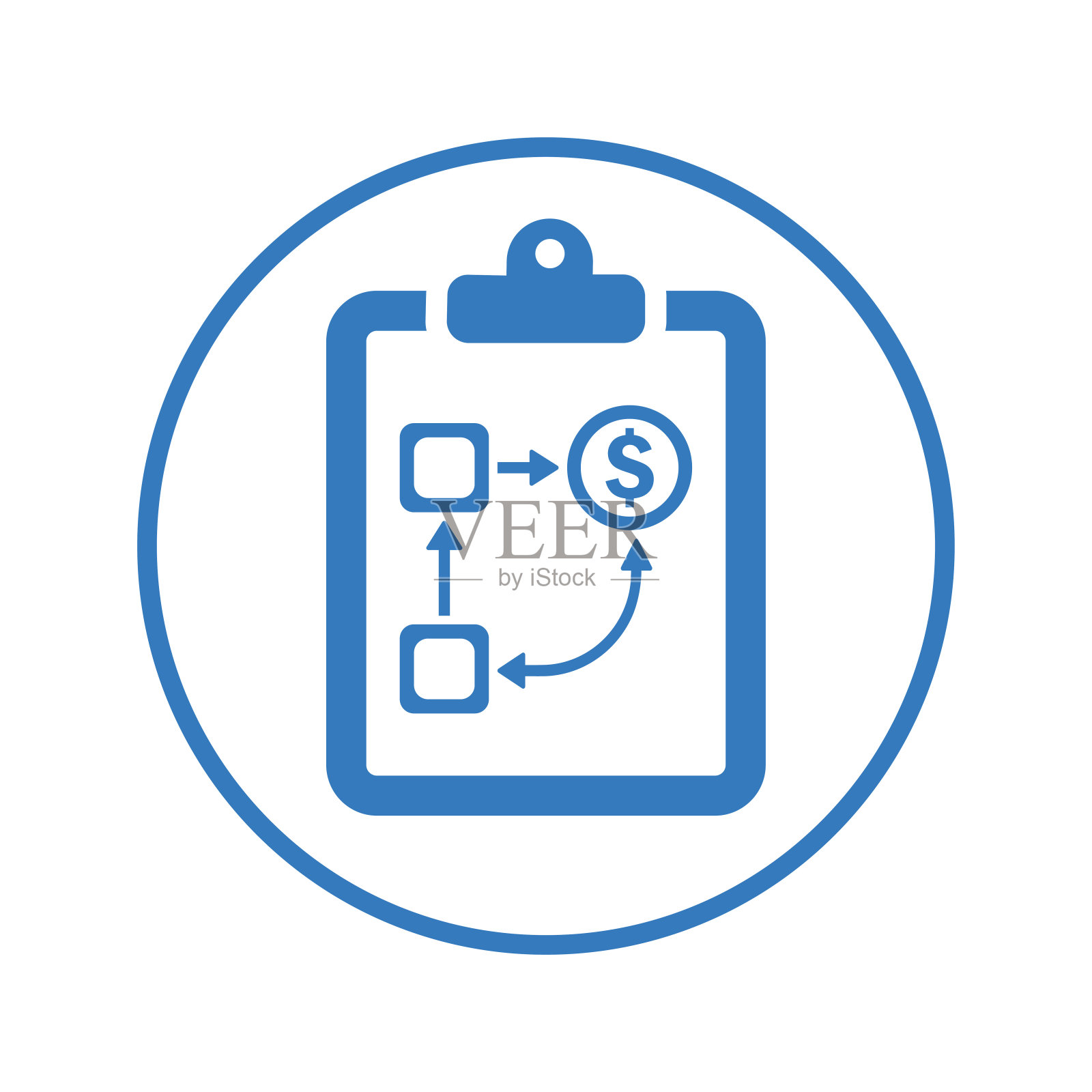 商业规划蓝色图标，管理，工作策略插画图片素材