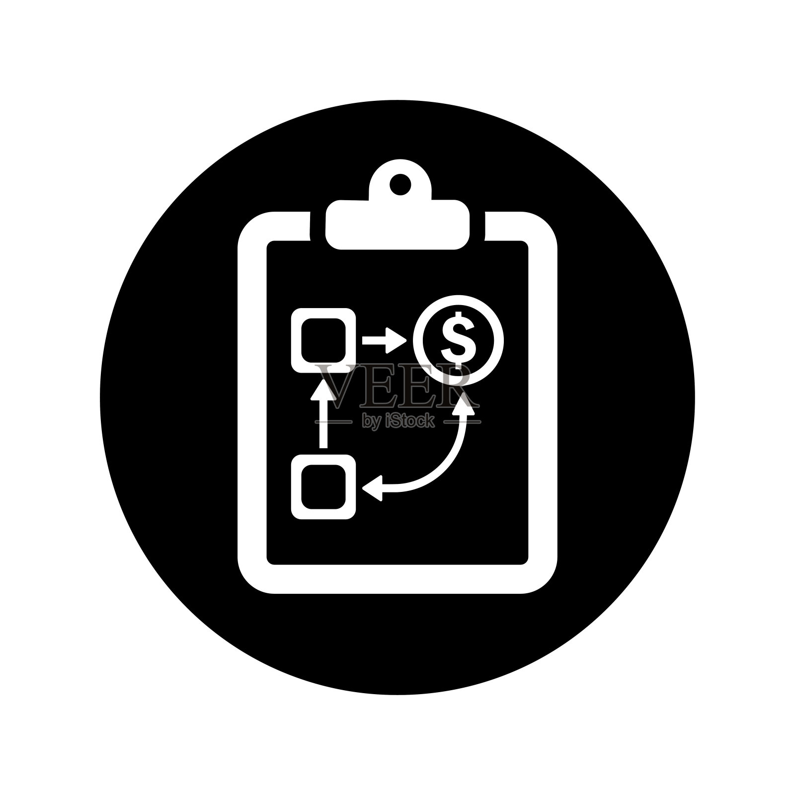 商业计划图标，管理，工作策略，圆黑插画图片素材