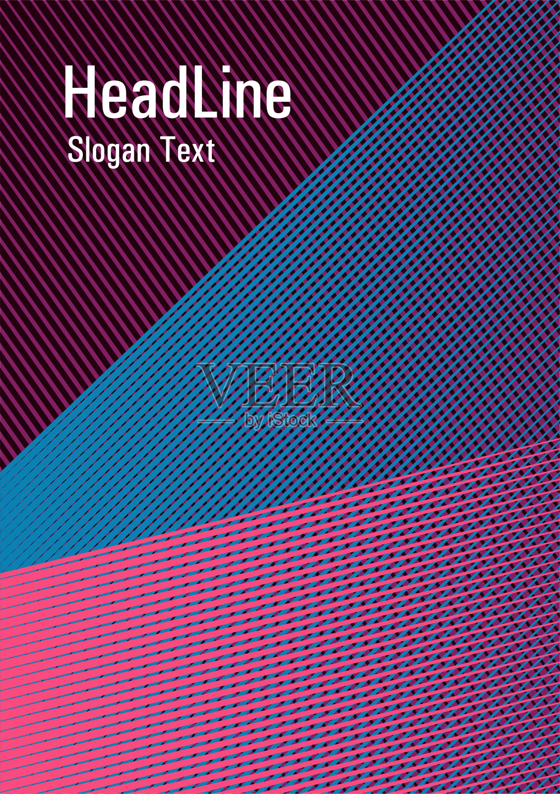 半色调线条纹理矢量打印背景。现代渐变文件夹模型。设计模板素材